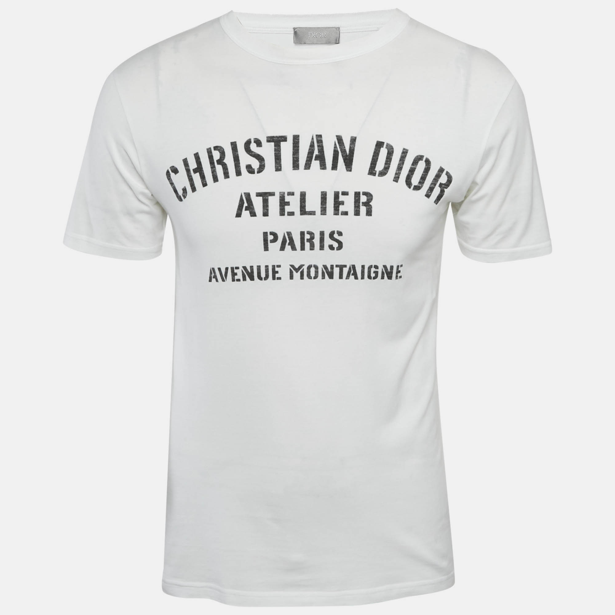 

Dior Homme White Printed Jersey Crewneck T-Shirt XS