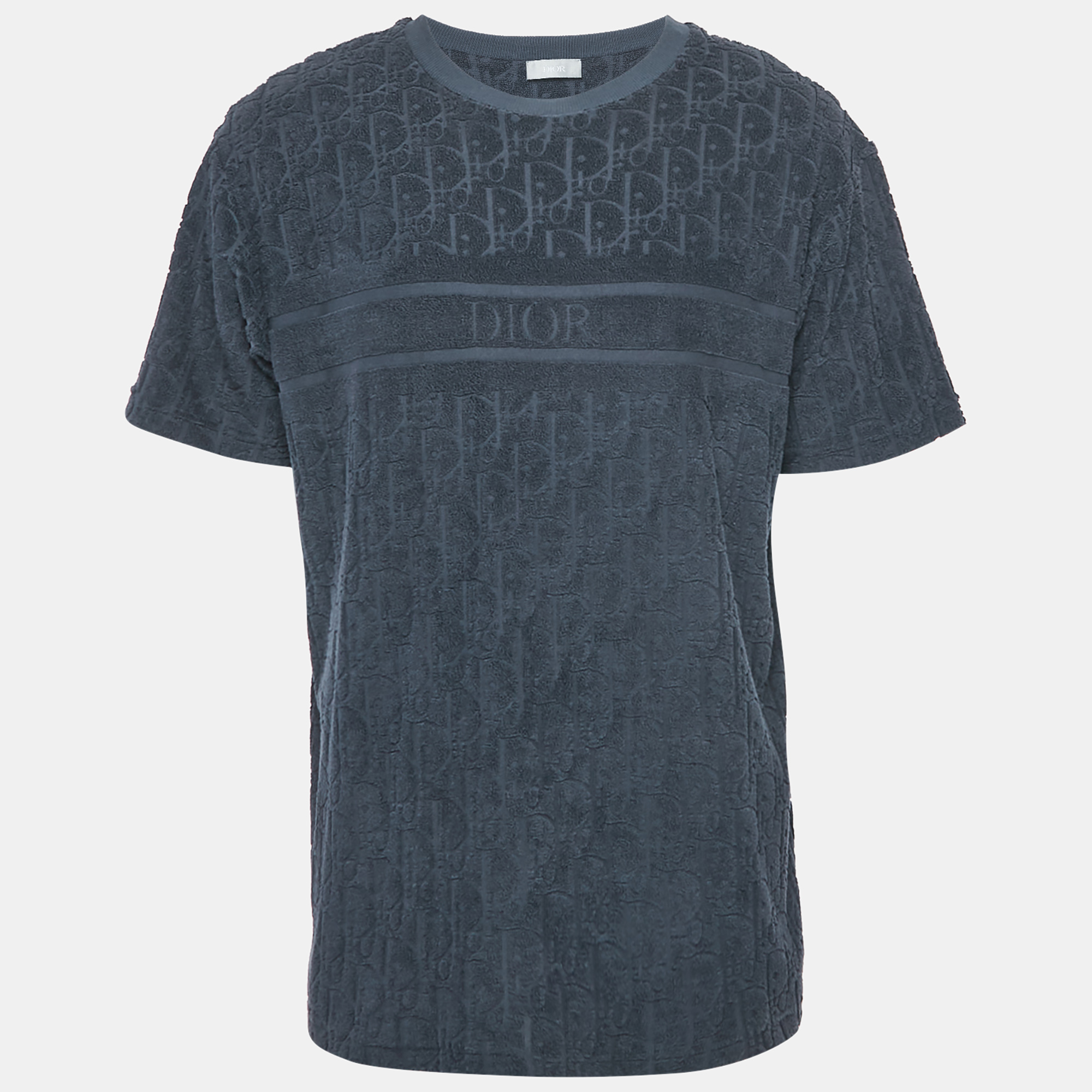

Dior Homme Oblique Terry Crewneck T-Shirt M, Navy blue