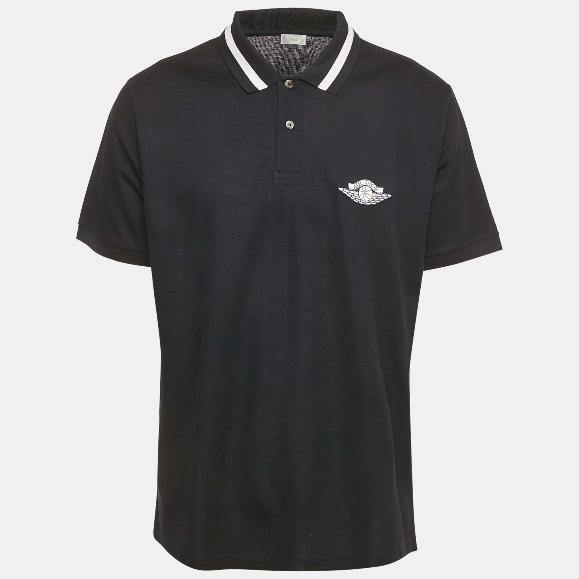 

Dior Homme x Jordon Navy Blue Air Dior Applique Pique Polo T-Shirt XL