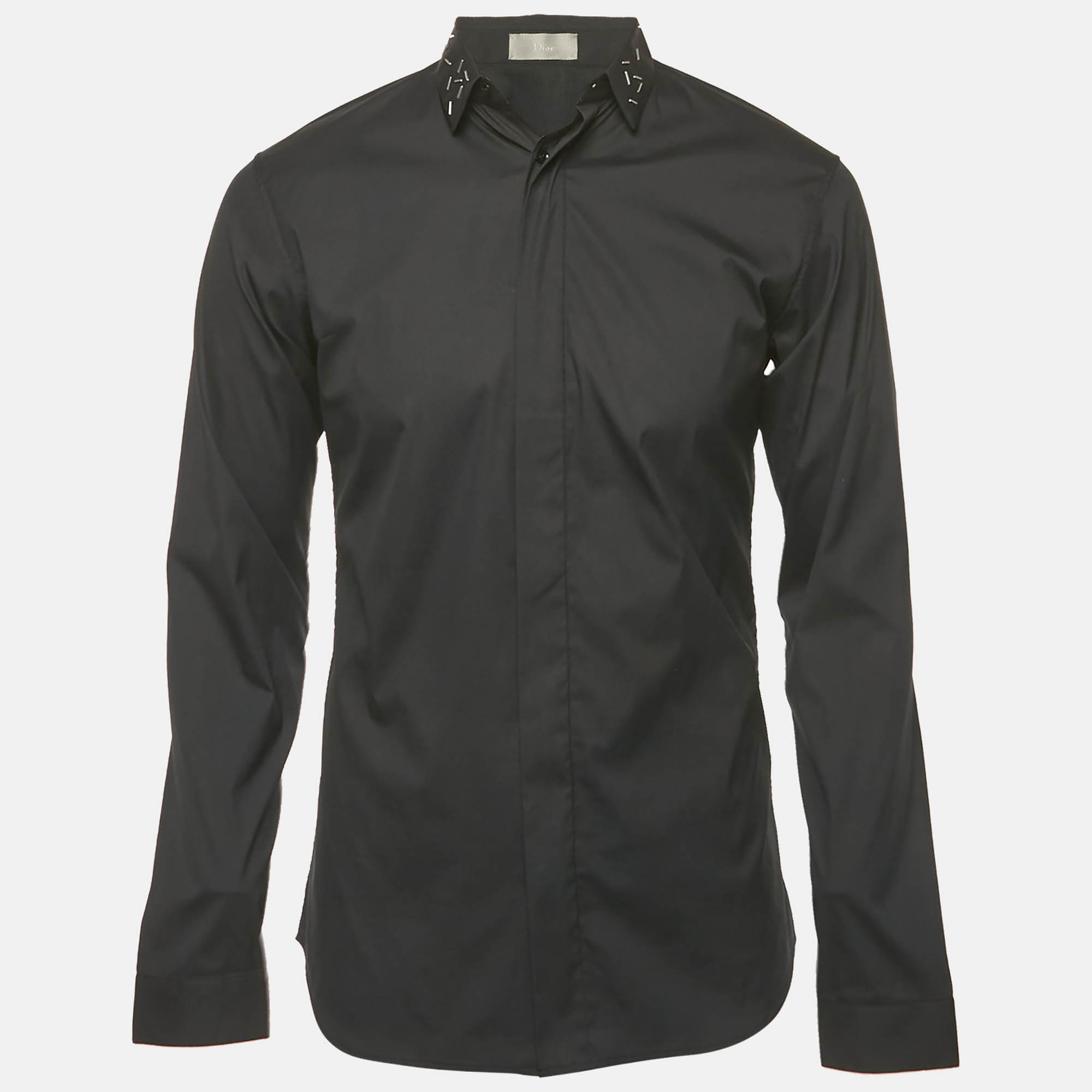 

Dior Homme Black Studded Collar Cotton Shirt S