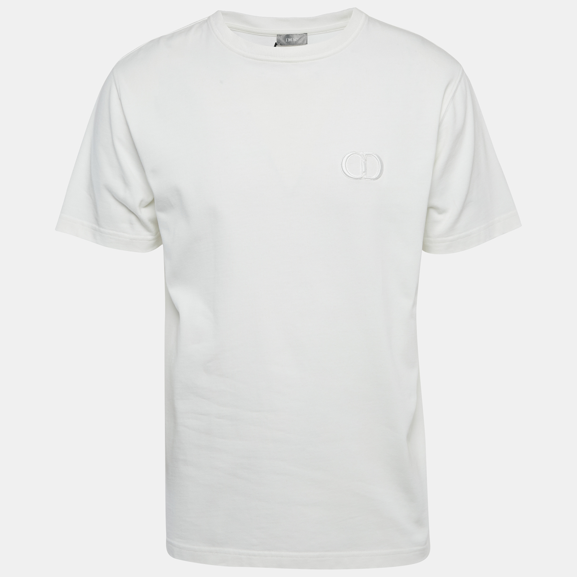 

Dior Homme White Logo Embroidery Cotton Oversized T-Shirt S