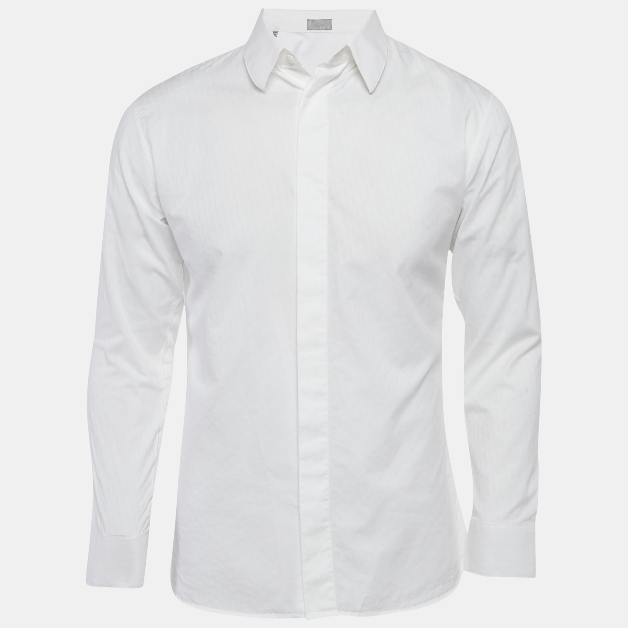 

Dior Homme Jacquard Cotton Long Sleeve Shirt L, White