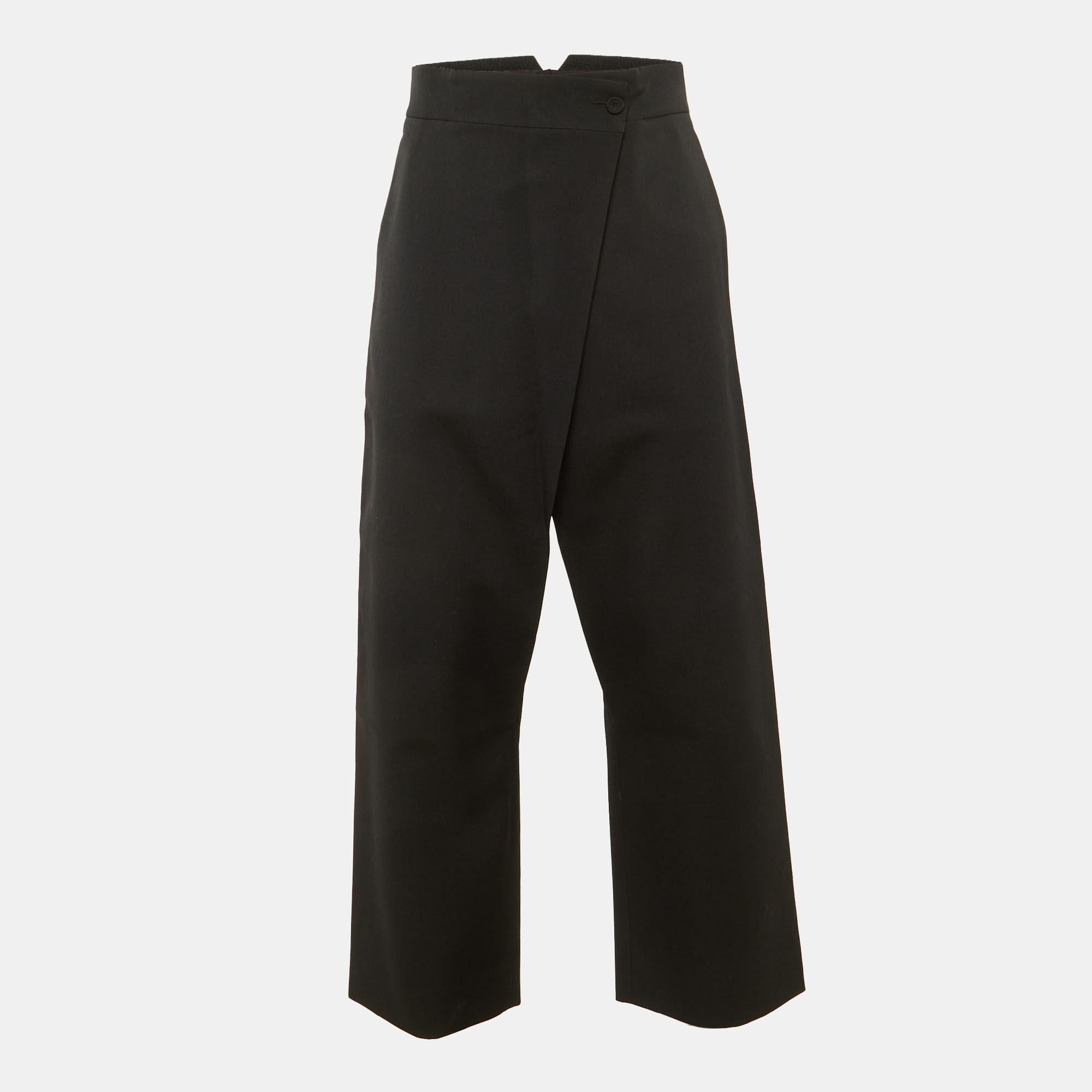 

Dior Homme Black Wool Wrap Wide Leg Trousers S