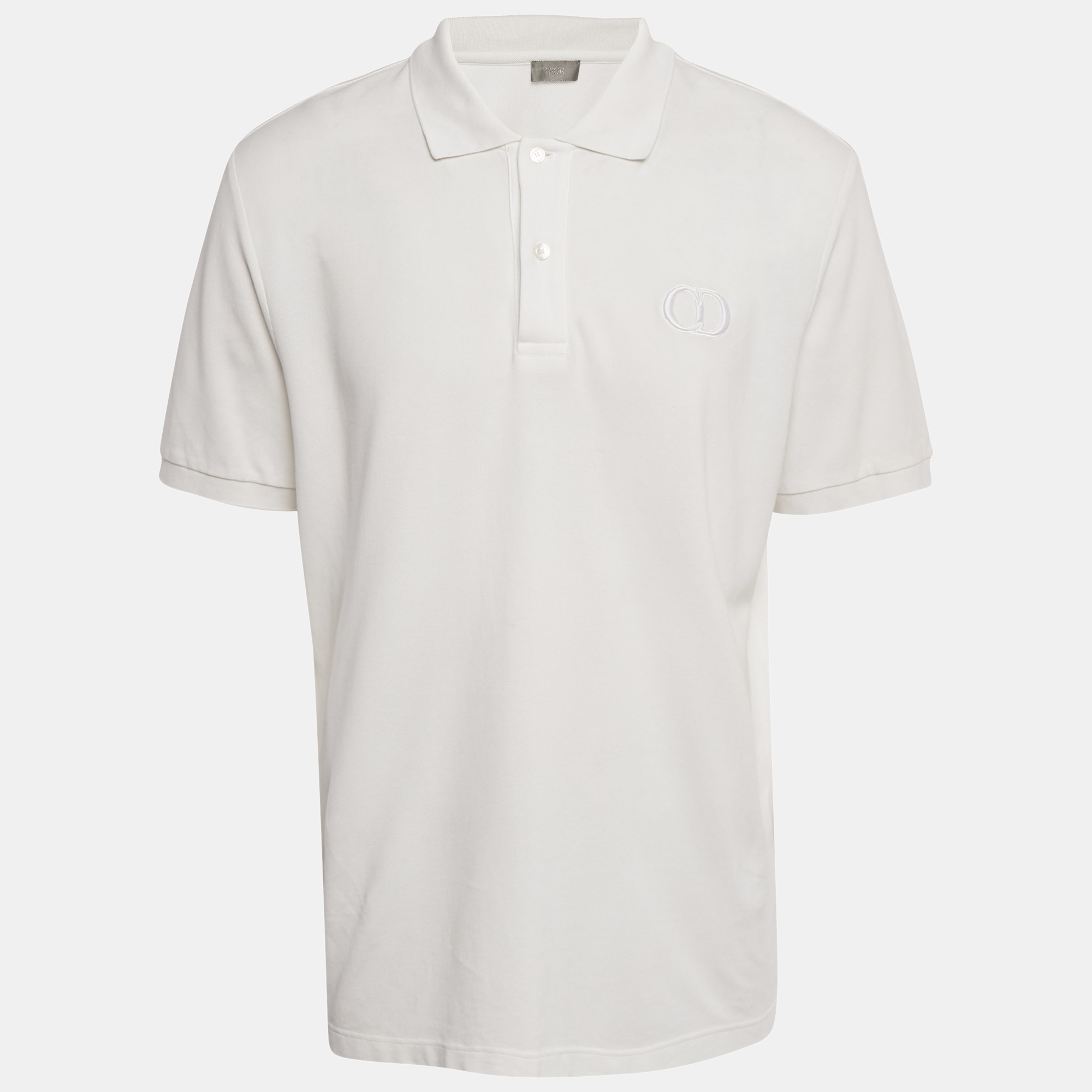 

Dior Homme White CD Embroidered Pique Polo T-Shirt 3XL