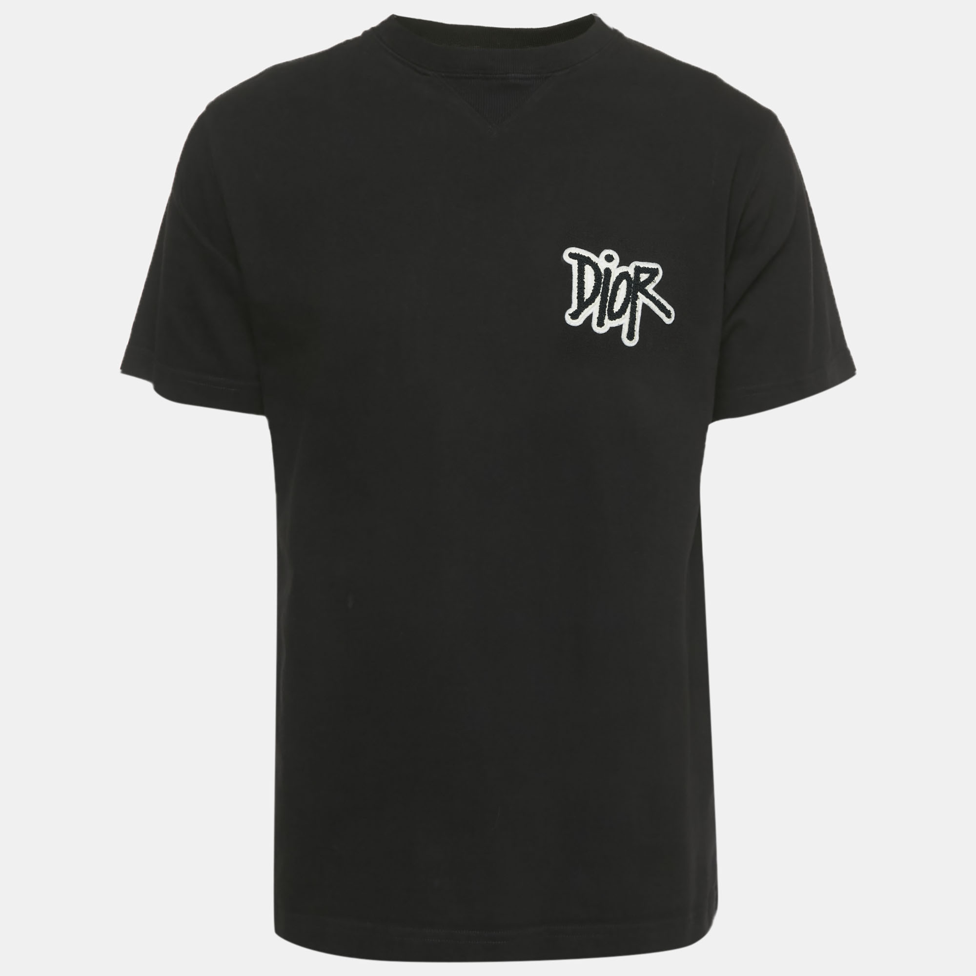 

Dior Homme Black Logo Applique Cotton T-Shirt M