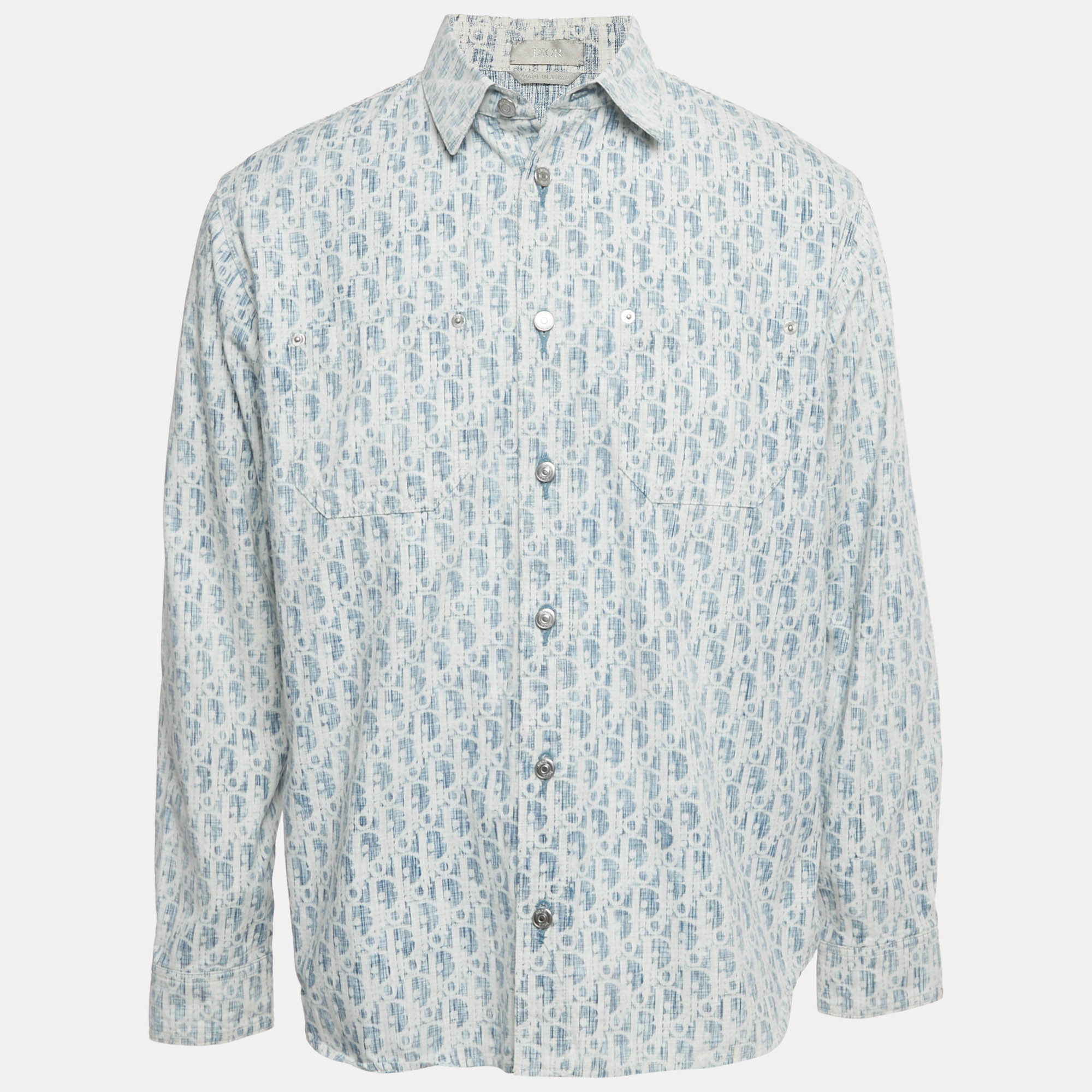 

Dior Homme Blue Oblique Denim Shirt S