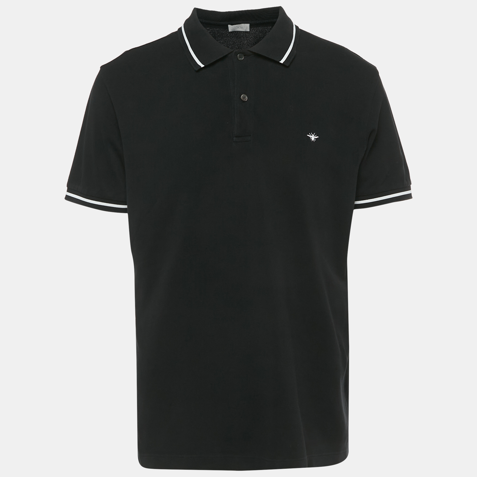 

Dior Homme Black Bee Embroidered Pique Polo T-Shirt XXXL