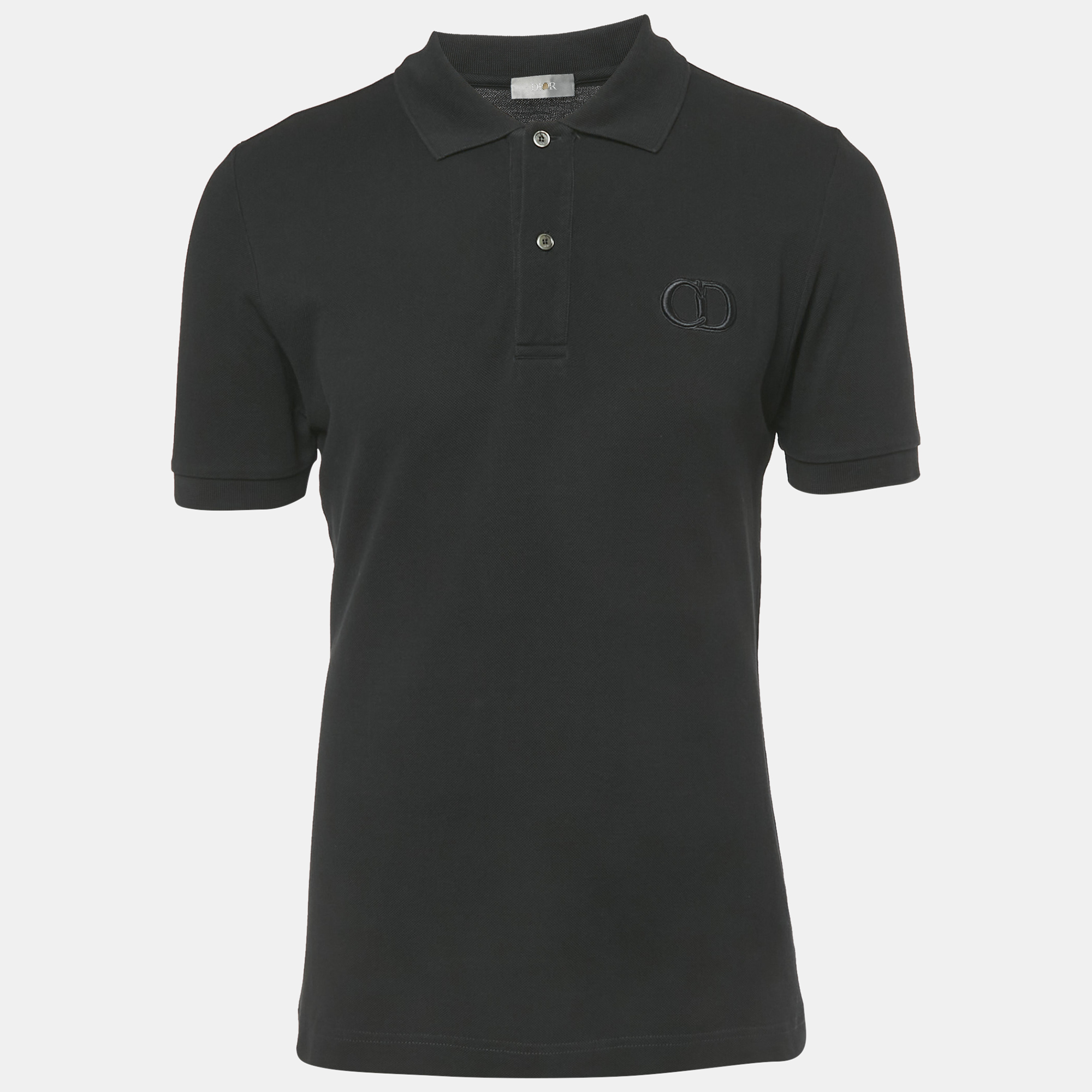 

Dior Homme Black CD Embroidered Cotton Polo T-Shirt XXL