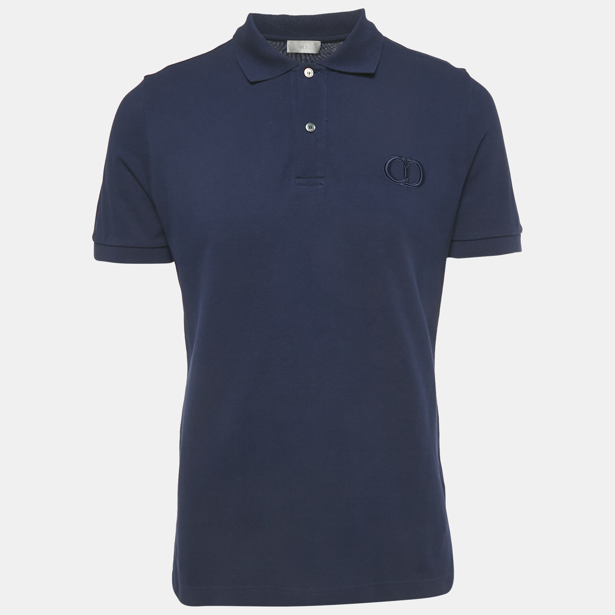 

Dior Homme Blue CD Embroidered Pique Polo T-Shirt M, Navy blue