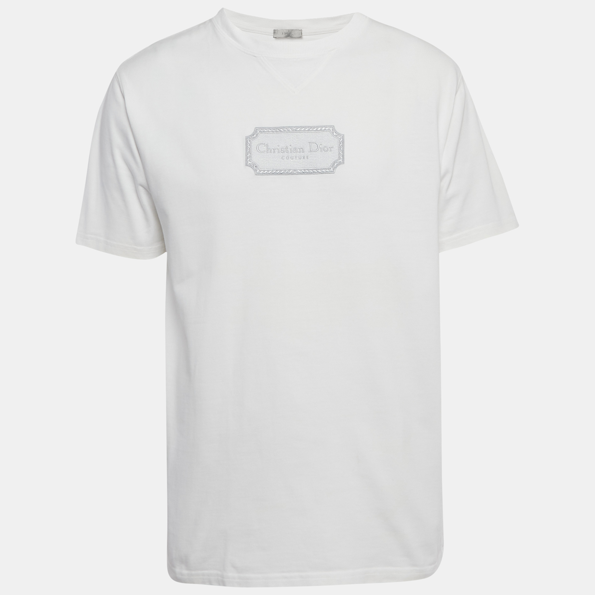 

Dior Homme White Logo Embroidered Jersey T- Shirt M