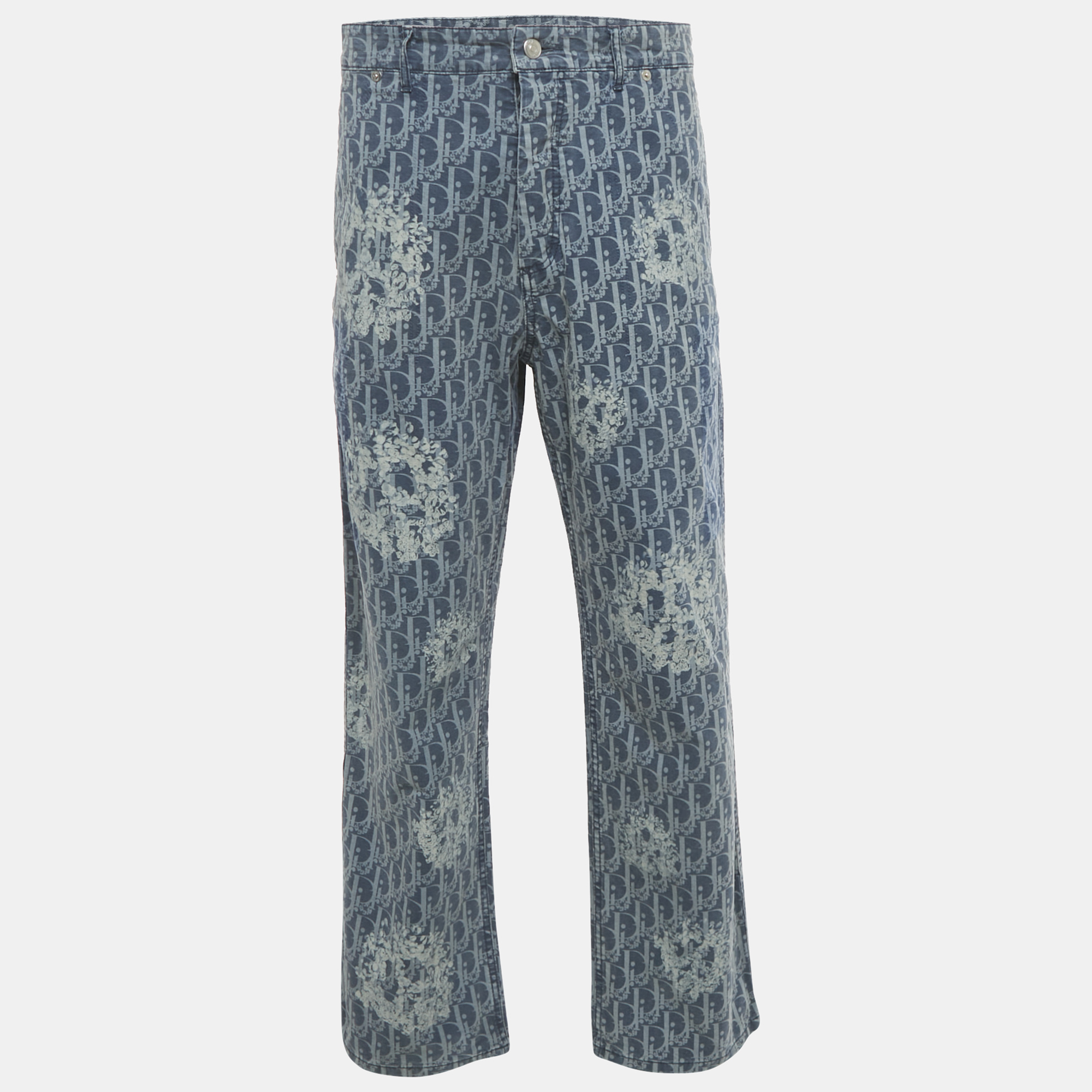 

Dior x Denim Tear Blue Oblique Denim Carpenter Jeans M/Waist 32"