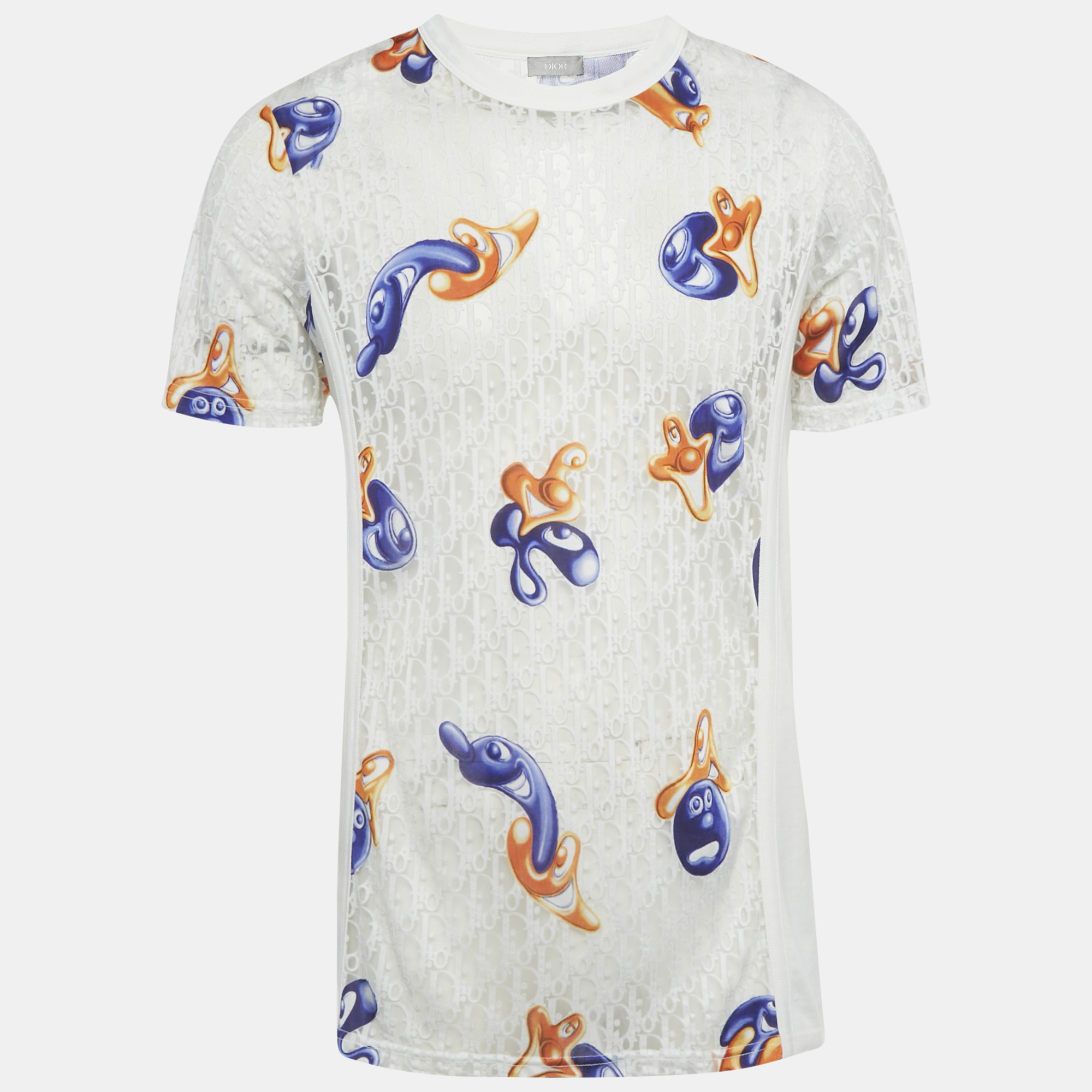 

Dior Homme White Oblique Sheer Jersey T-Shirt L