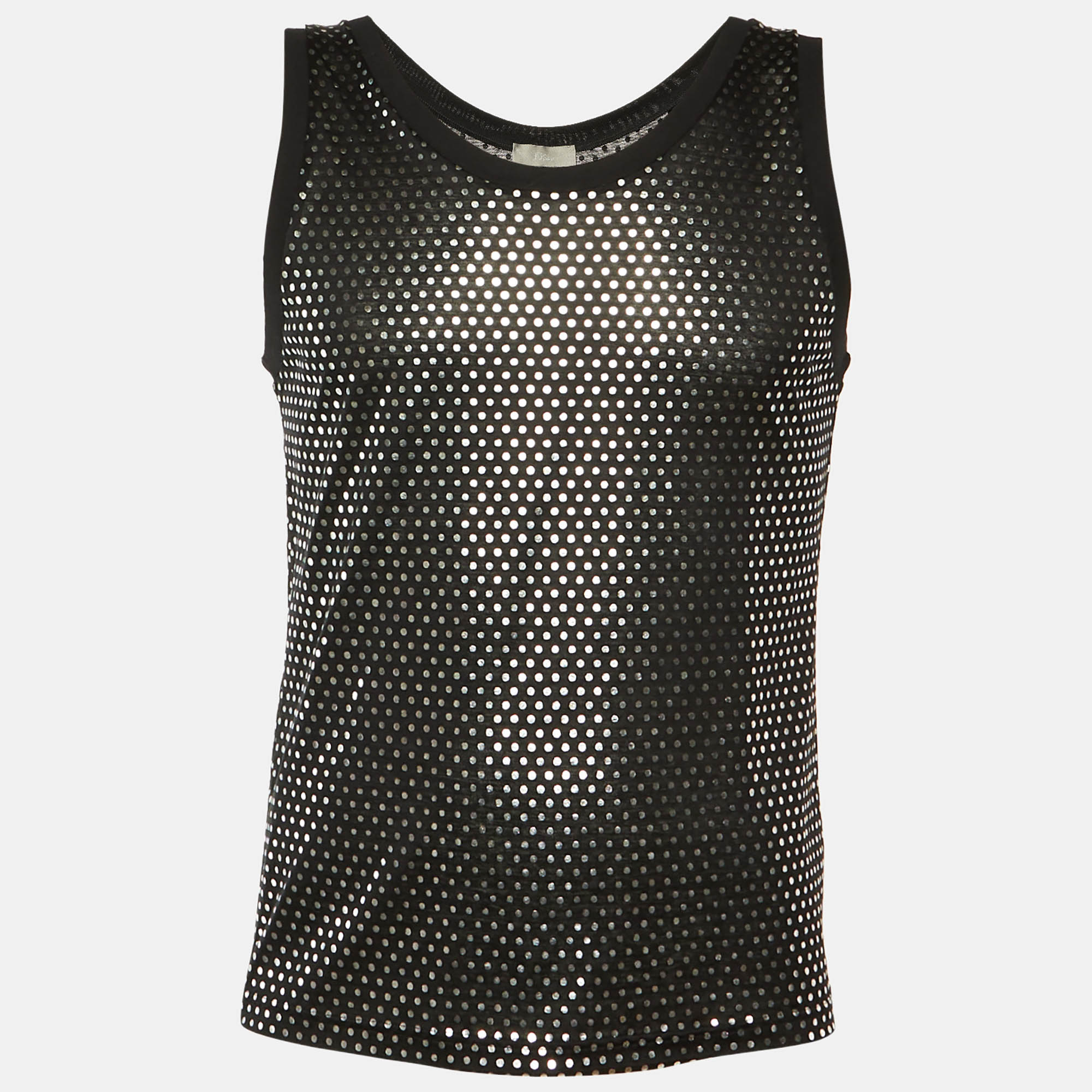 

Dior Homme Black Metallic Dotted Cotton Tank T-Shirt L
