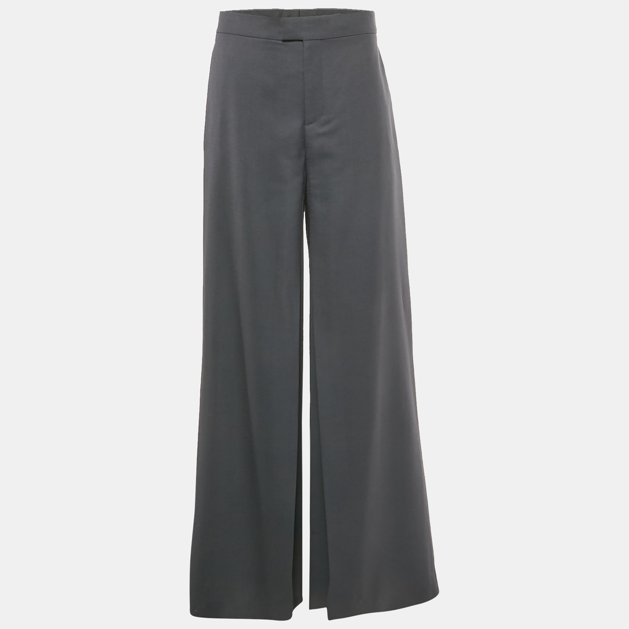 

Dior Homme Grey Crepe Pleated Wide-Leg Trousers L