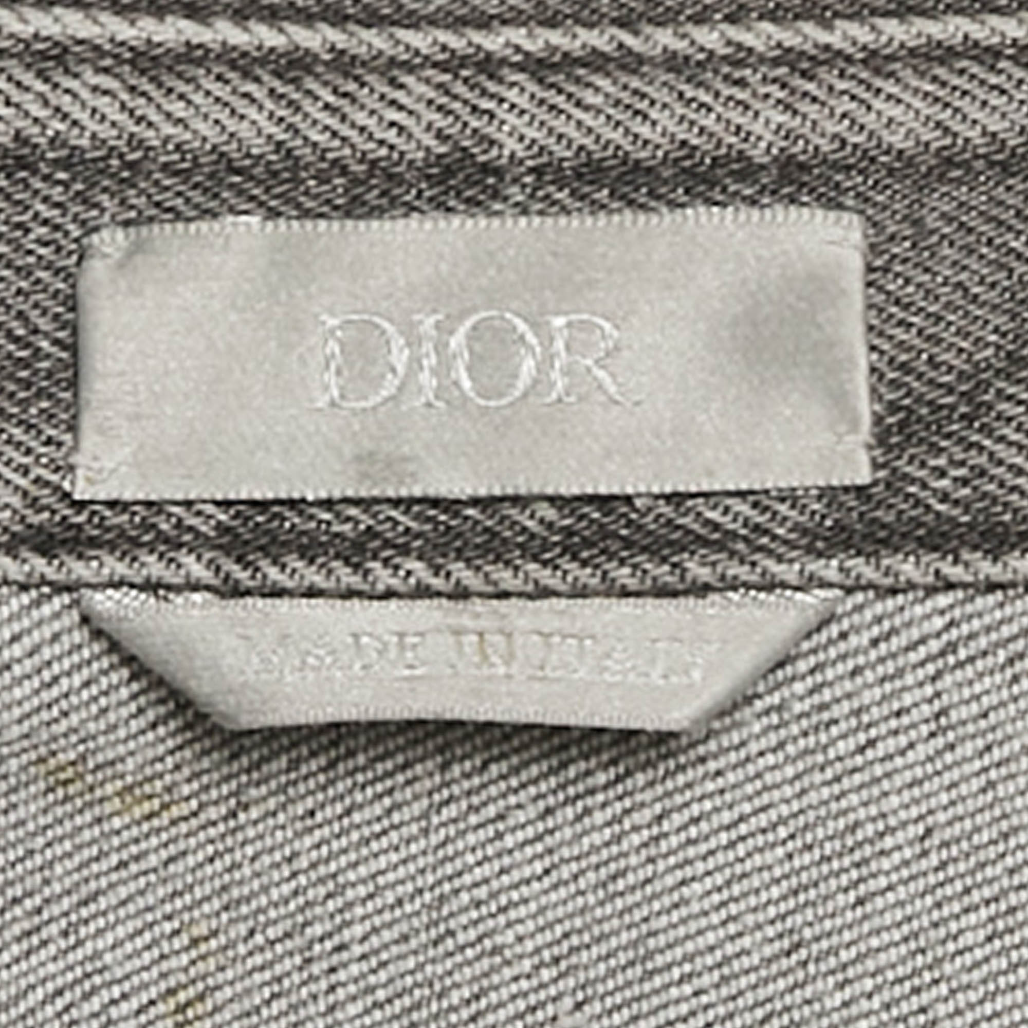 

Dior Homme Grey Denim Applique Detail Shirt M