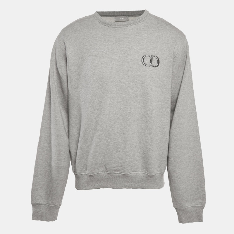 

Dior Homme Grey CD Embroidered Cotton Fleece Sweatshirt XL