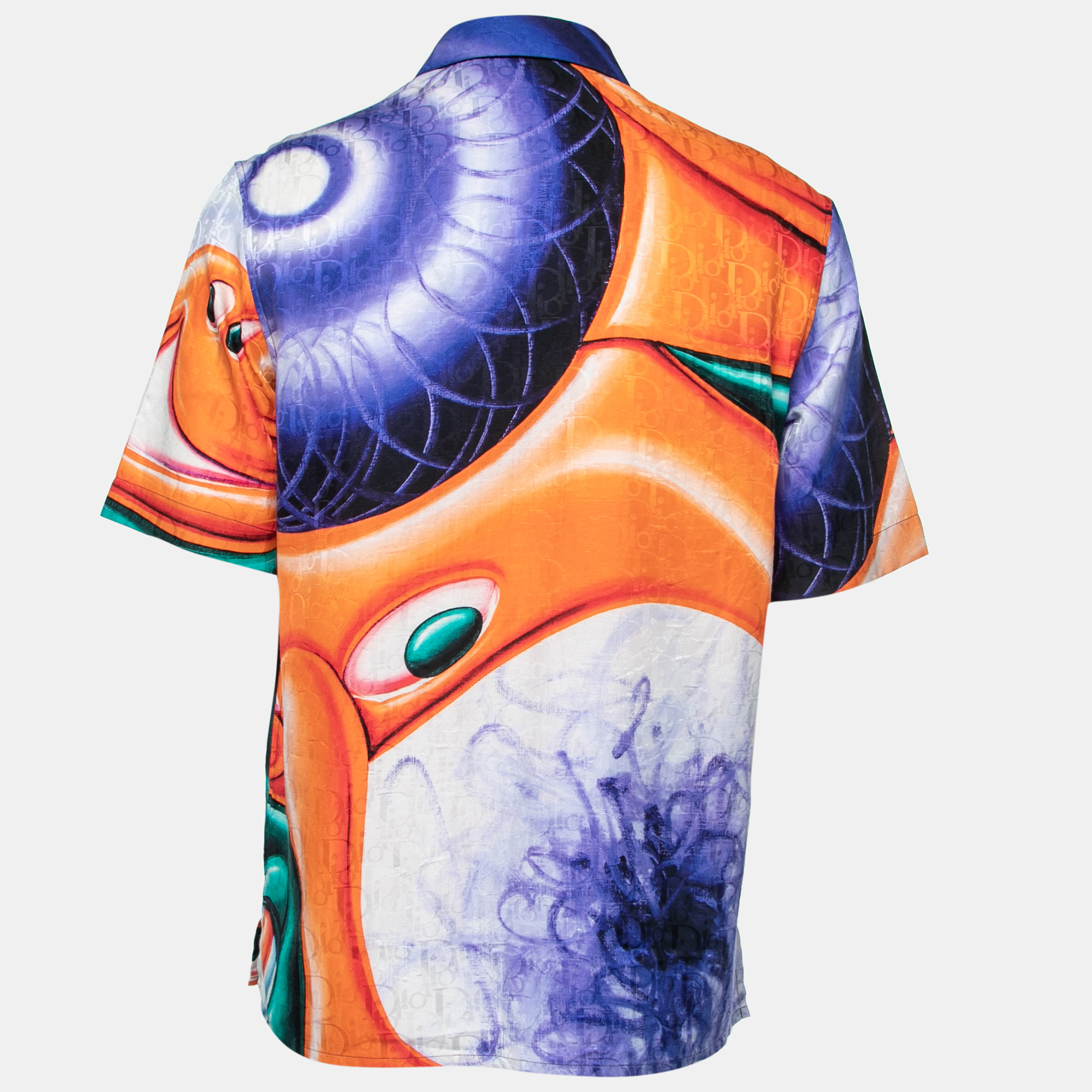 

Dior X Kenny Scharf Multicolor Swirl Oblique Silk Shirt