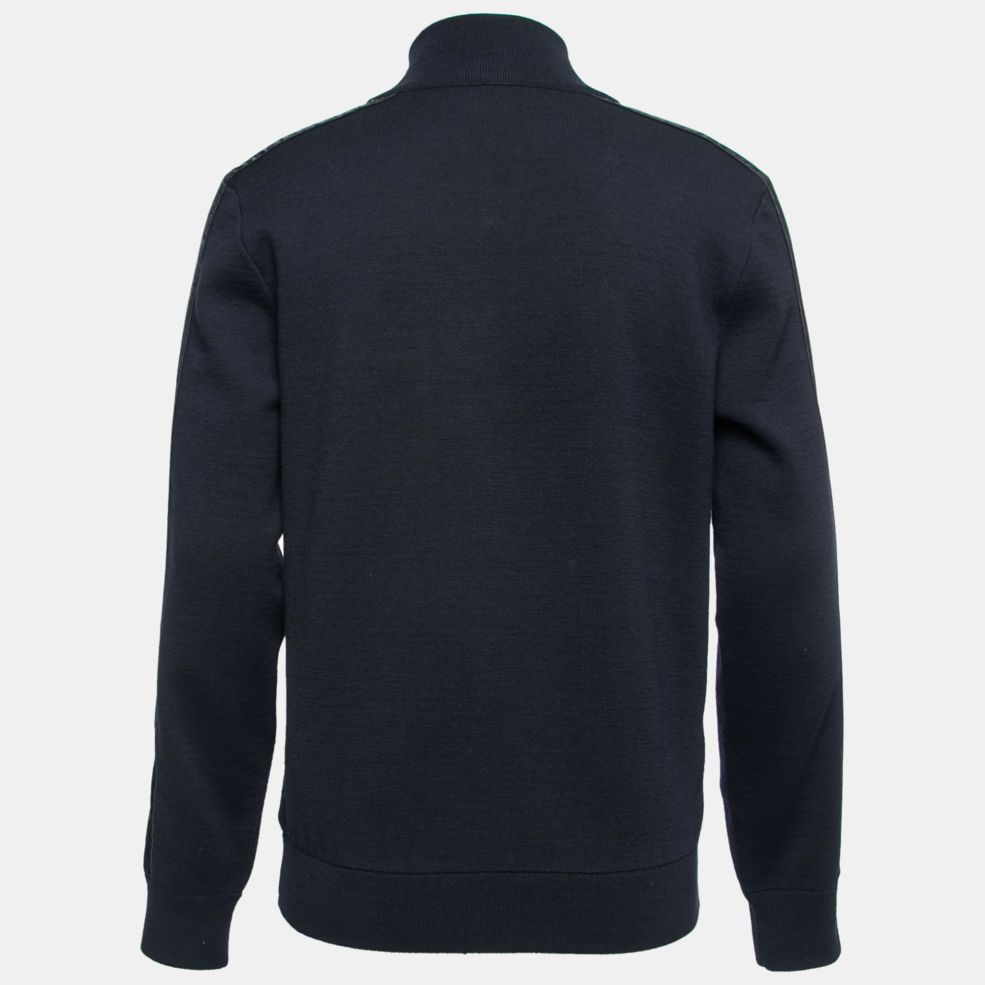 

Dior Homme Navy Blue Wool Oblique Insert High Collar Sweater