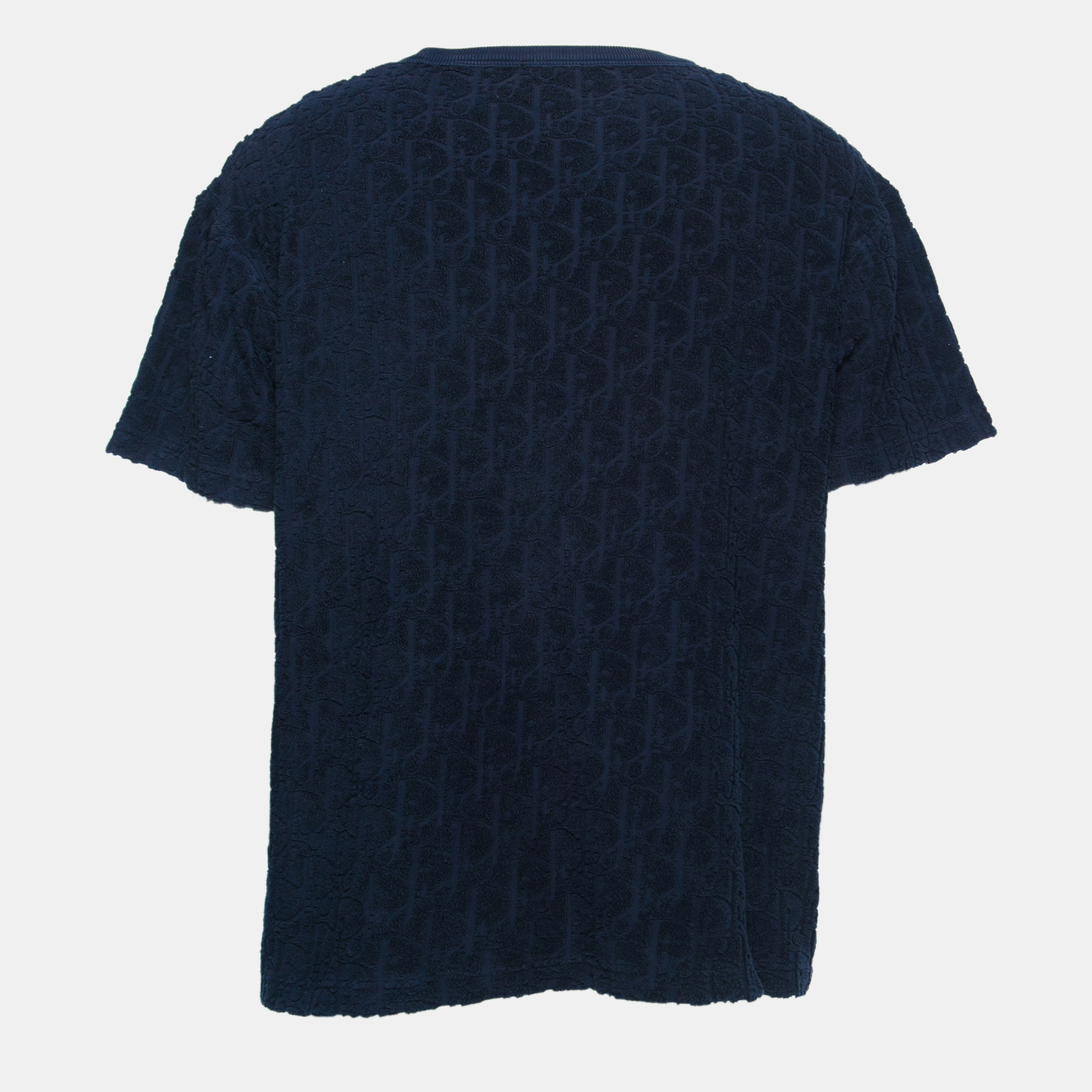 

Dior Homme Navy Blue Logo Jacquard Terry T-Shirt