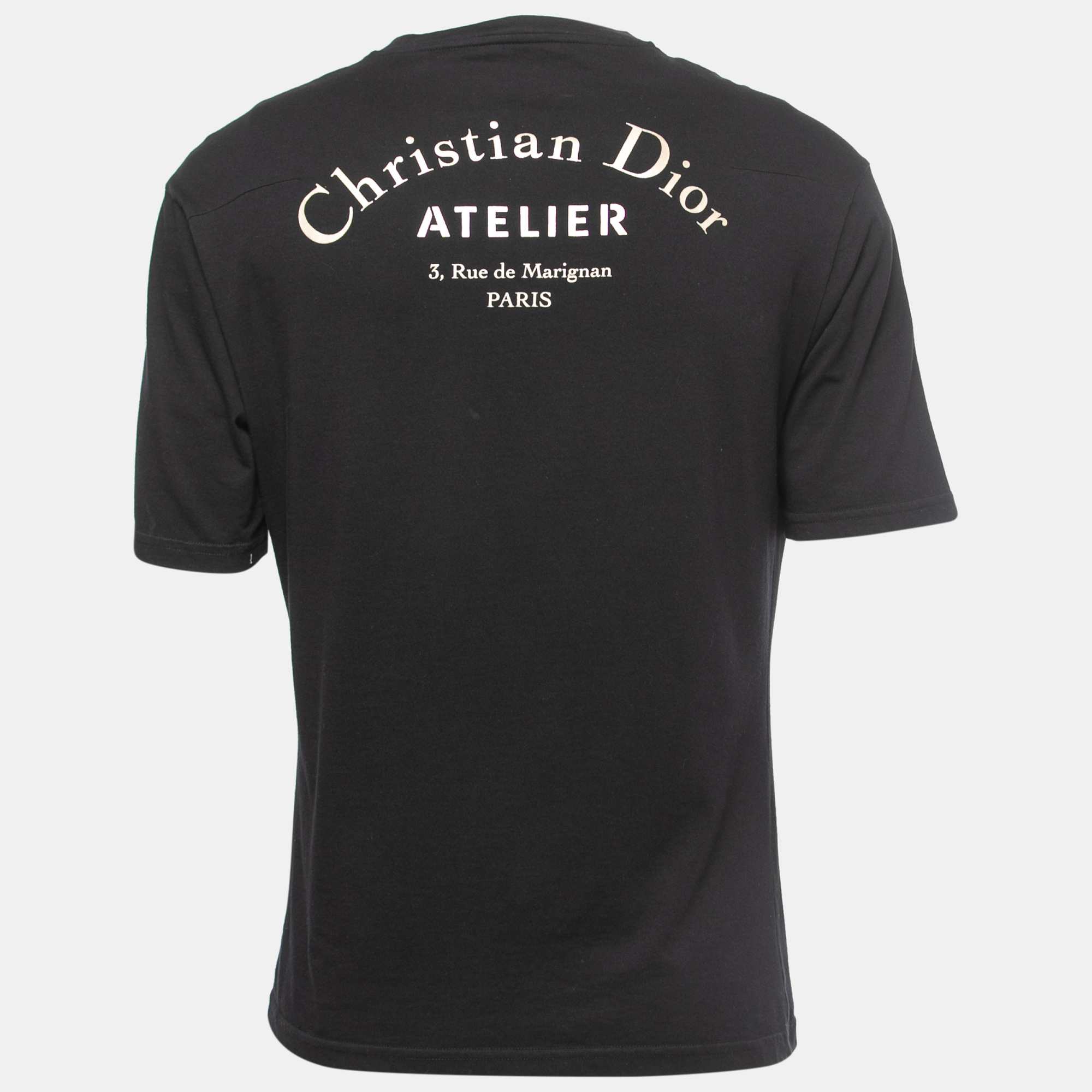 

Dior Homme Black Atelier Print Cotton Crew Neck T-Shirt