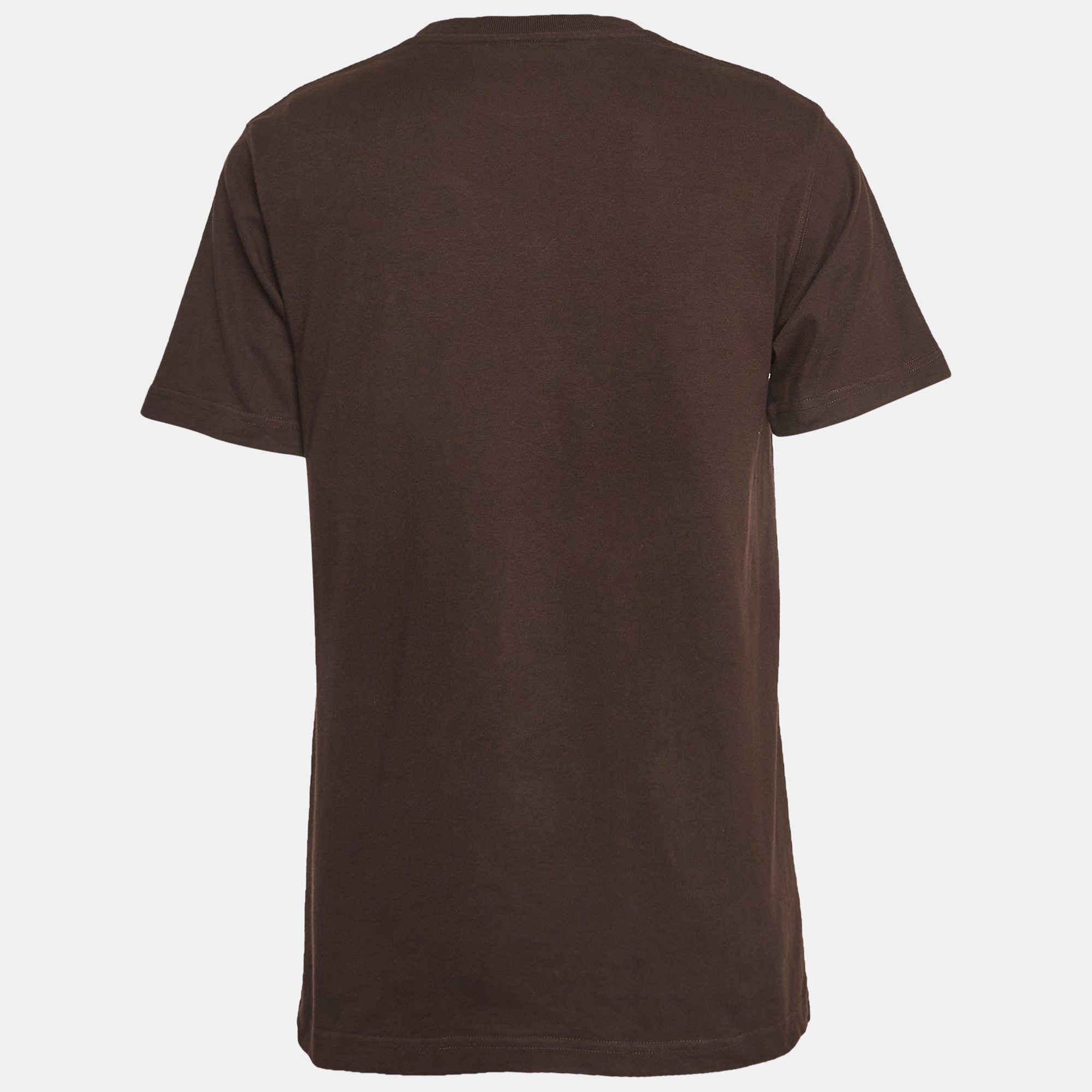 

Dior Homme Brown Logo Embroidered Cotton Crew Neck T-Shirt