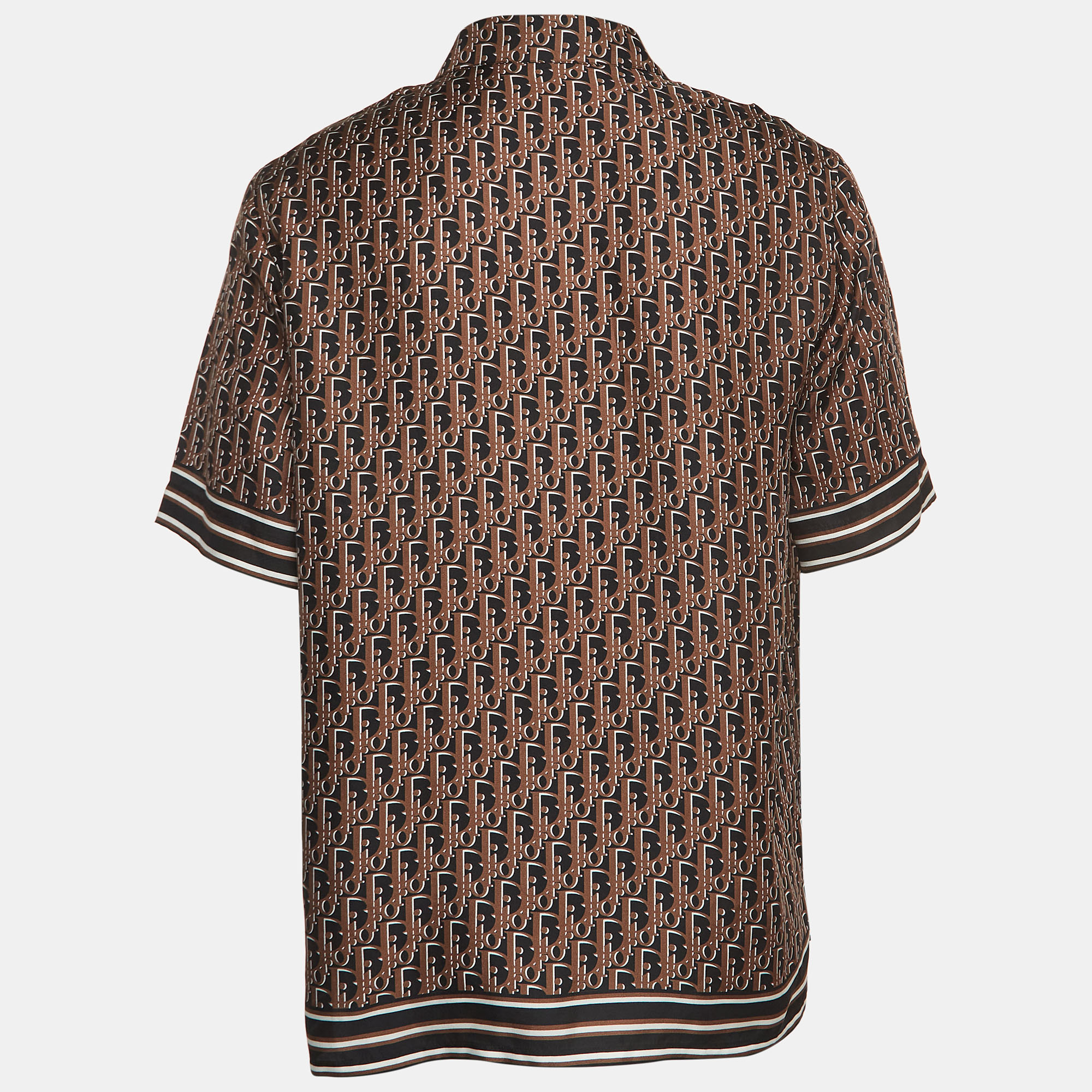 

Dior Homme Brown Oblique Silk Twill Short Sleeve Shirt