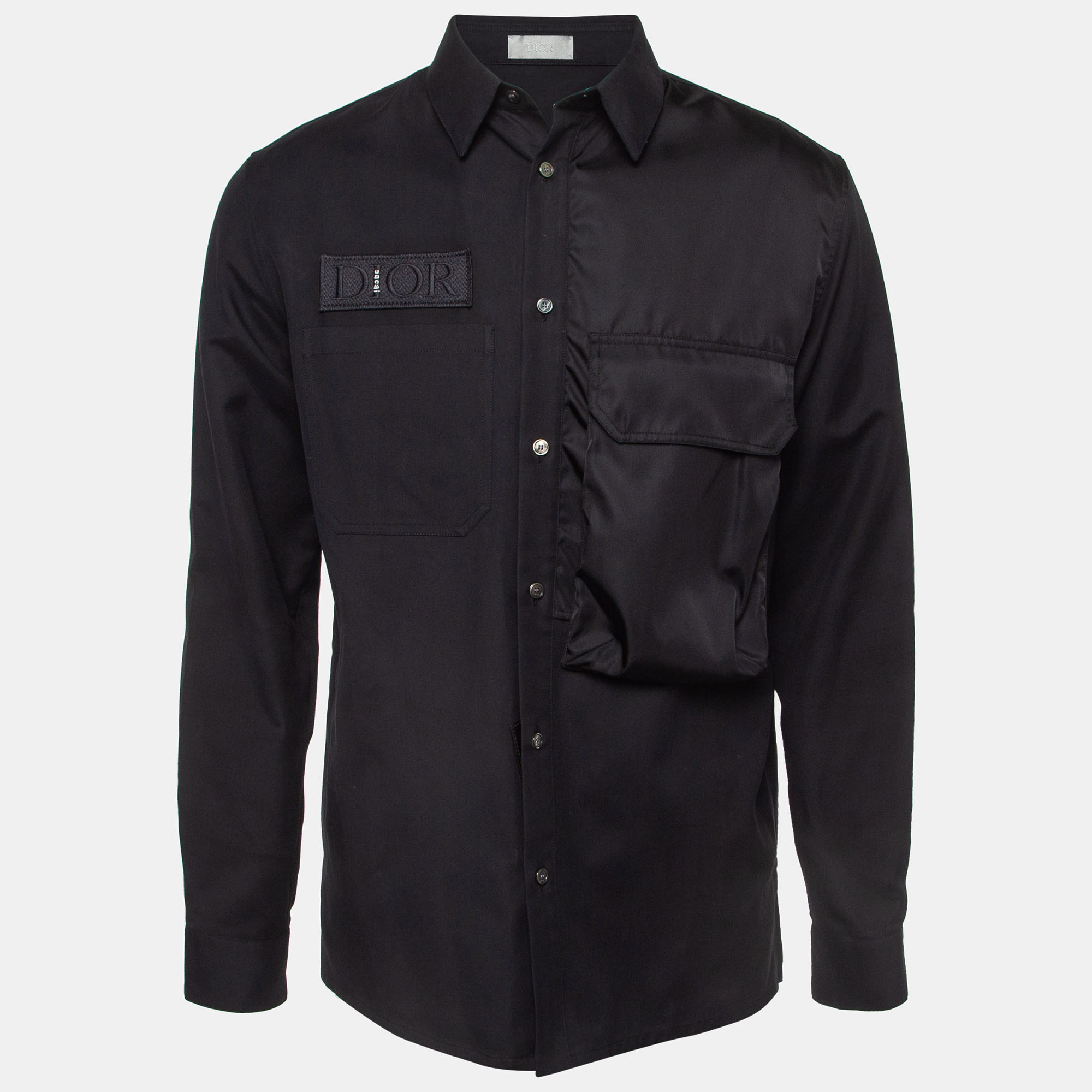 

Dior Homme Black Applique Cotton Pocket Detail Shirt