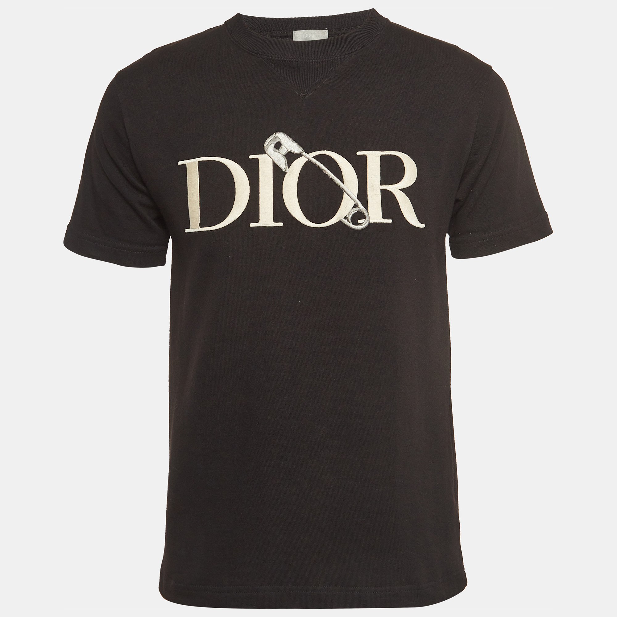 

Dior Homme X Judy Blame Black Logo Embroidered Cotton T-Shirt XS