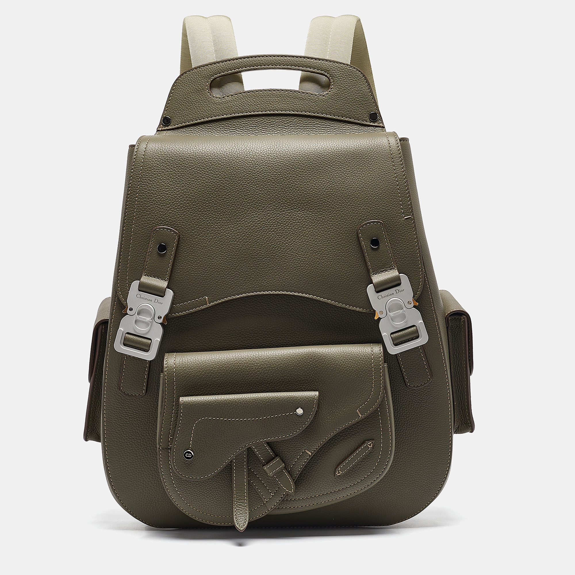 

Dior Khaki Green Leather Maxi Gallop Backpack