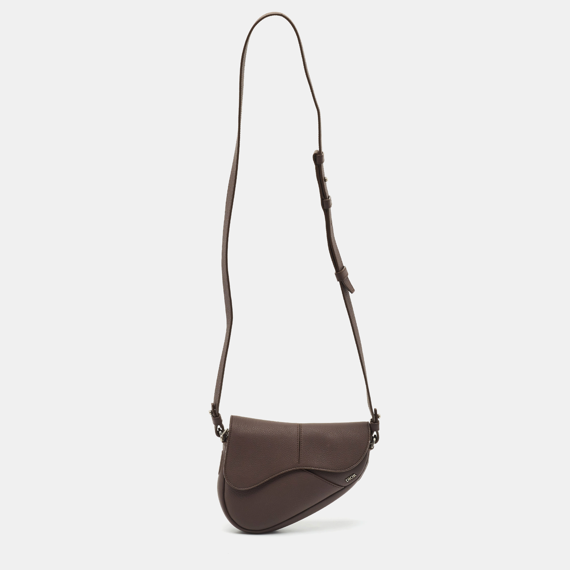 Dior Saddle Mini Brown Leather Crossbody Bag