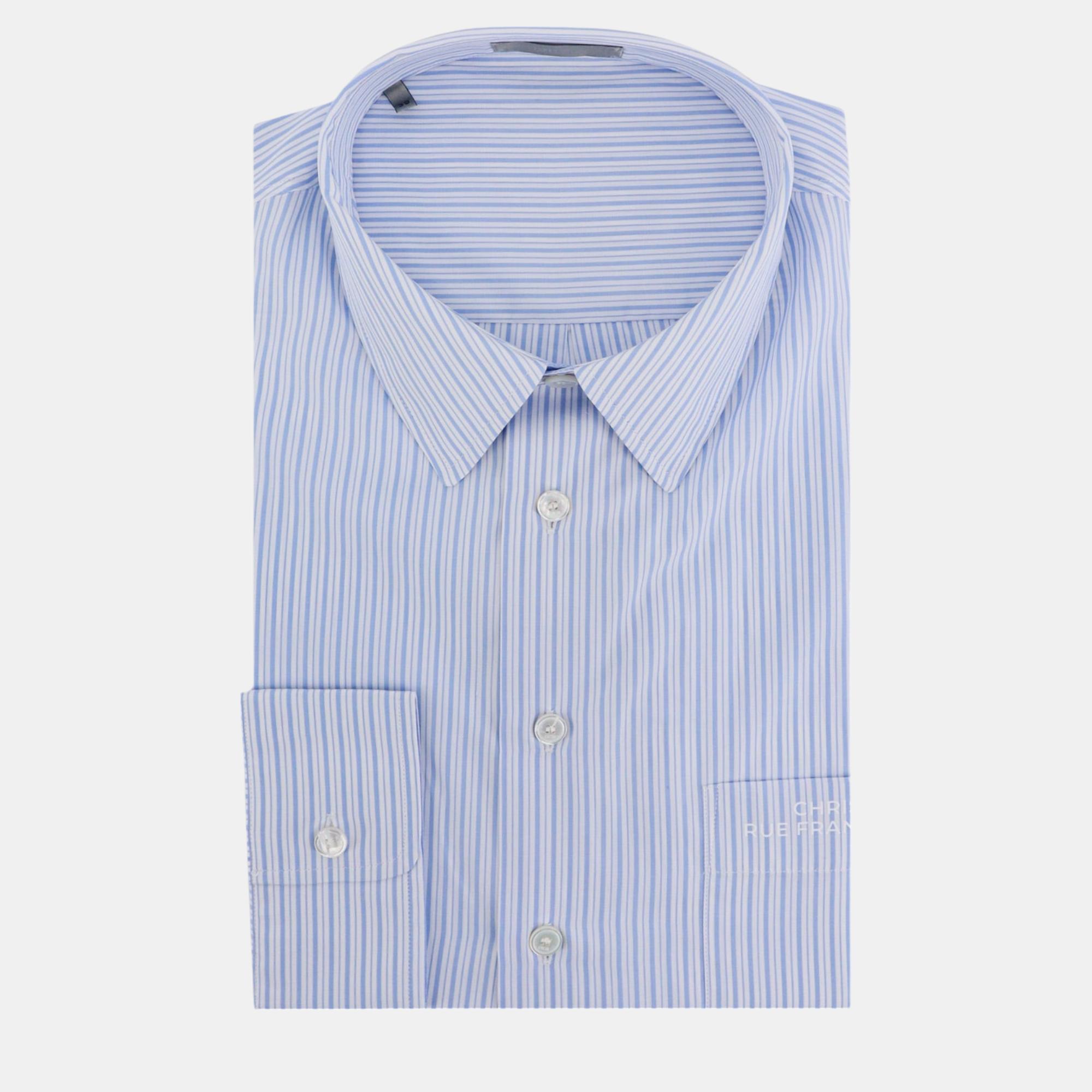 

Dior Blue Cotton Shirt Striped Motif