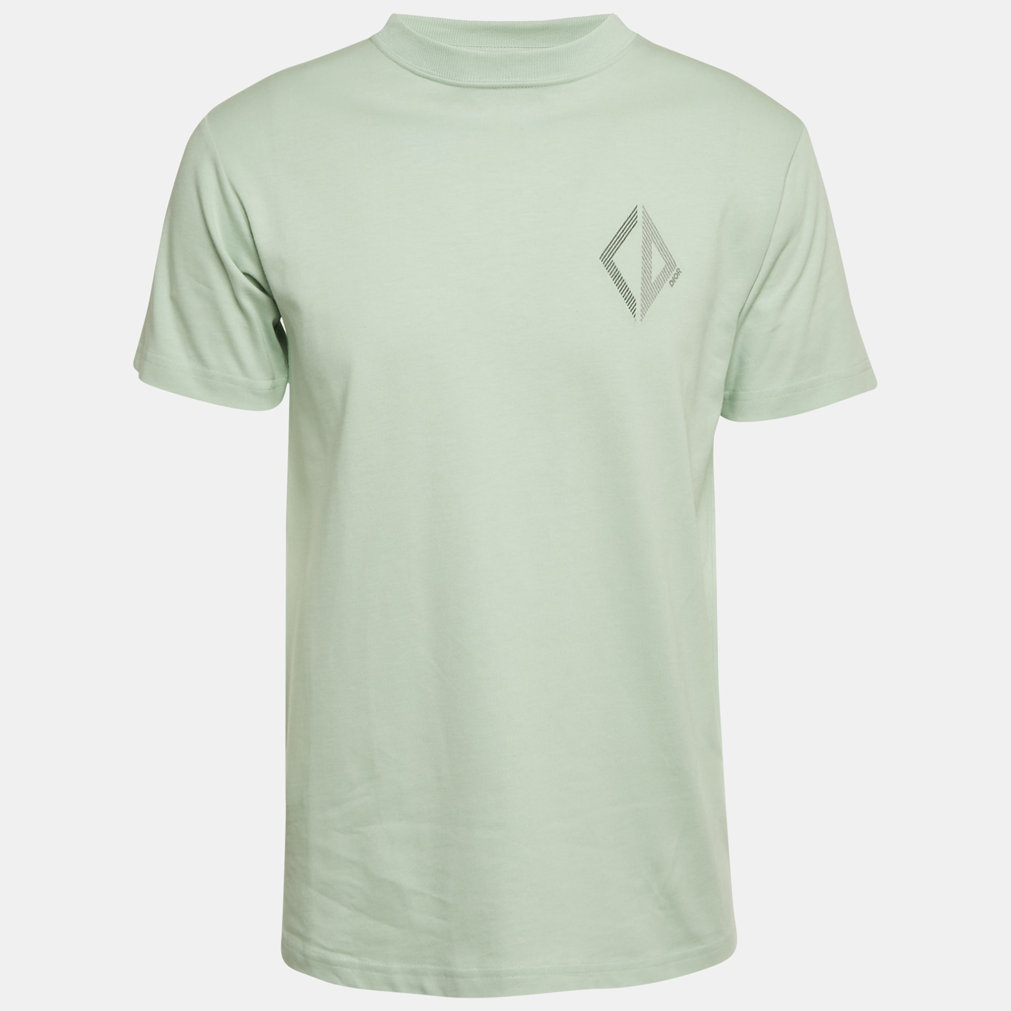 

Dior Homme Mint Green CD Diamond Embroidered Cotton T-Shirt XXS