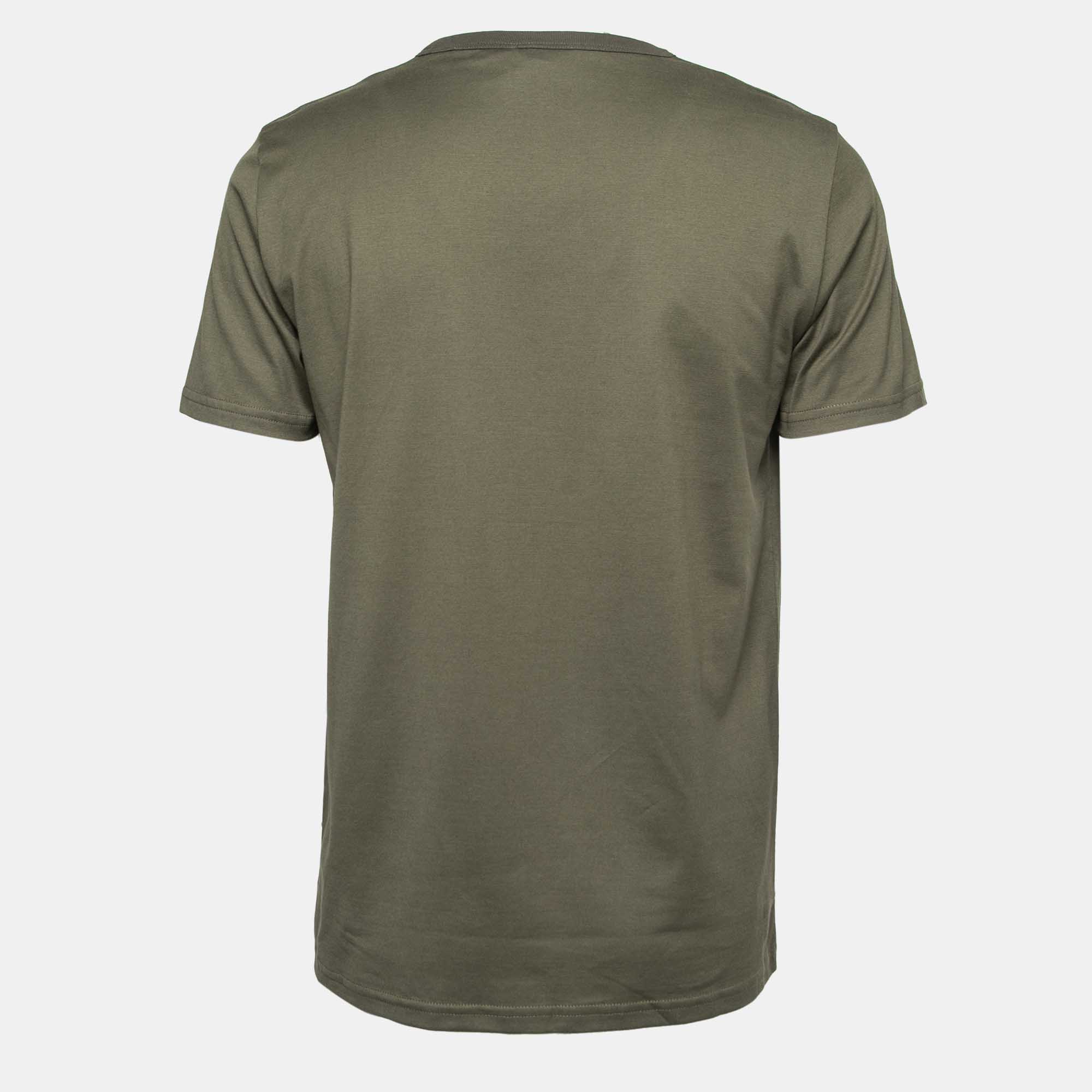 

Dior Homme Green CD Icon Embroidered Cotton Crew Neck T-Shirt