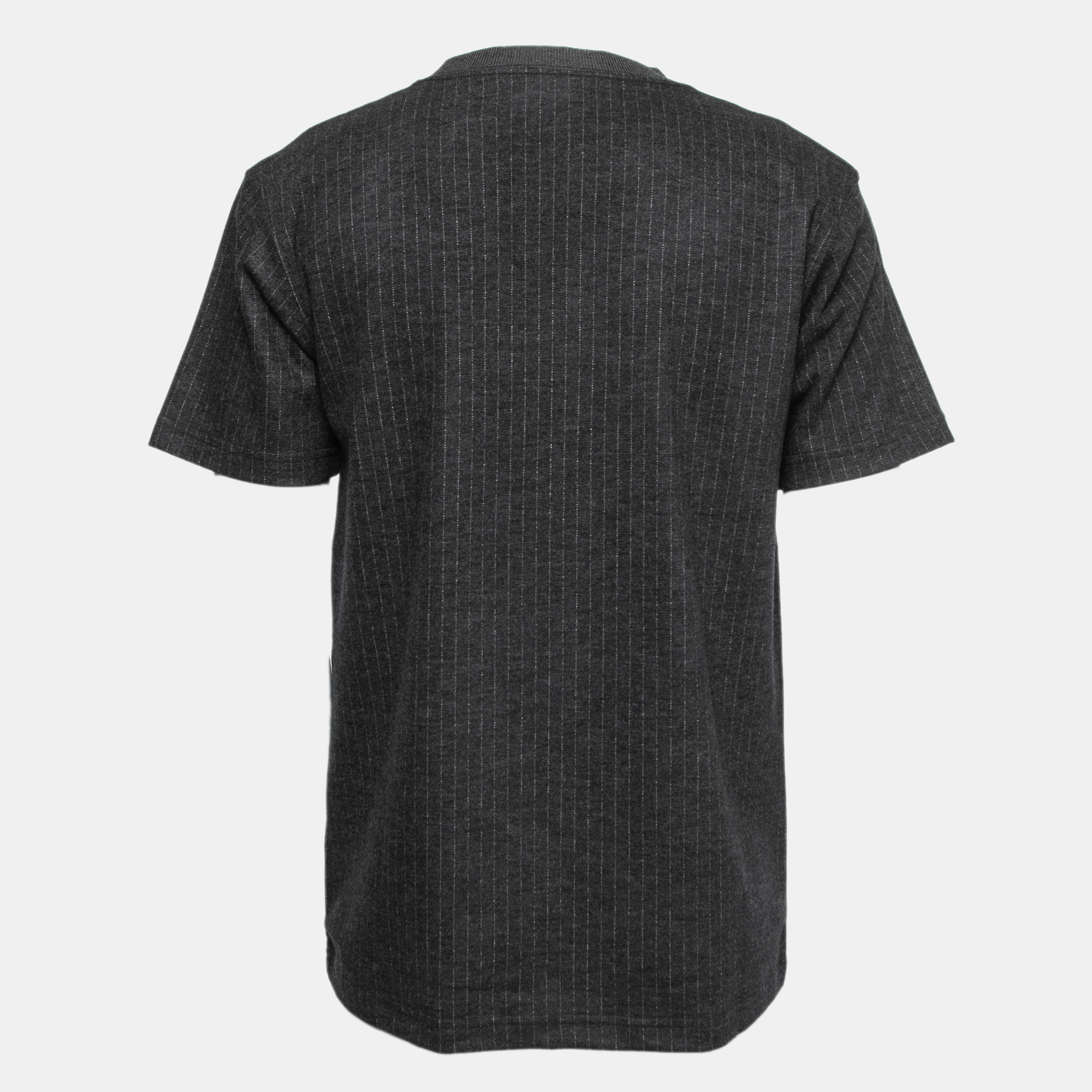 

Dior Homme Grey Atelier Embroidered Striped Wool Crew Neck T-Shirt