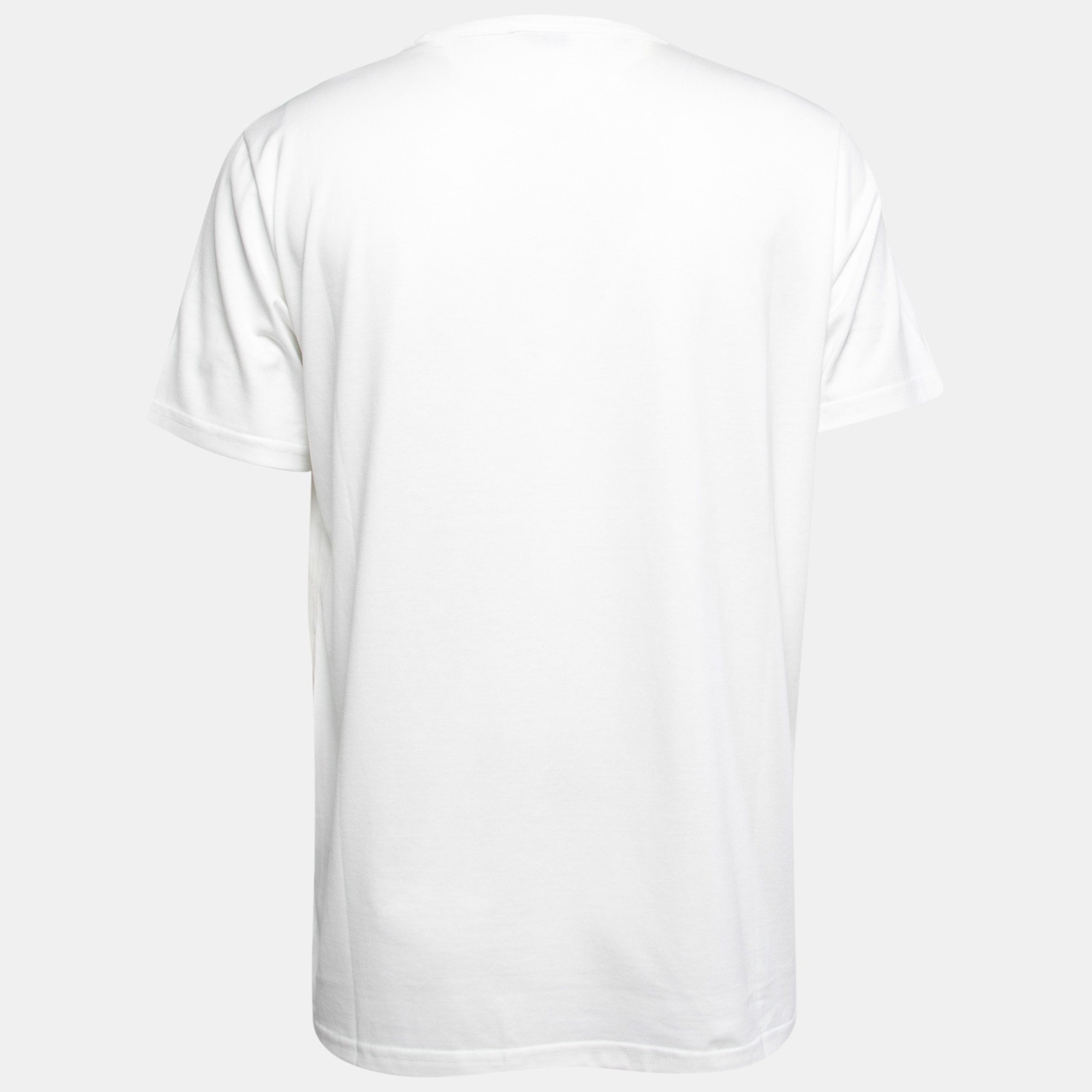 

Dior Homme White CD Icon Cotton Crew Neck T-Shirt