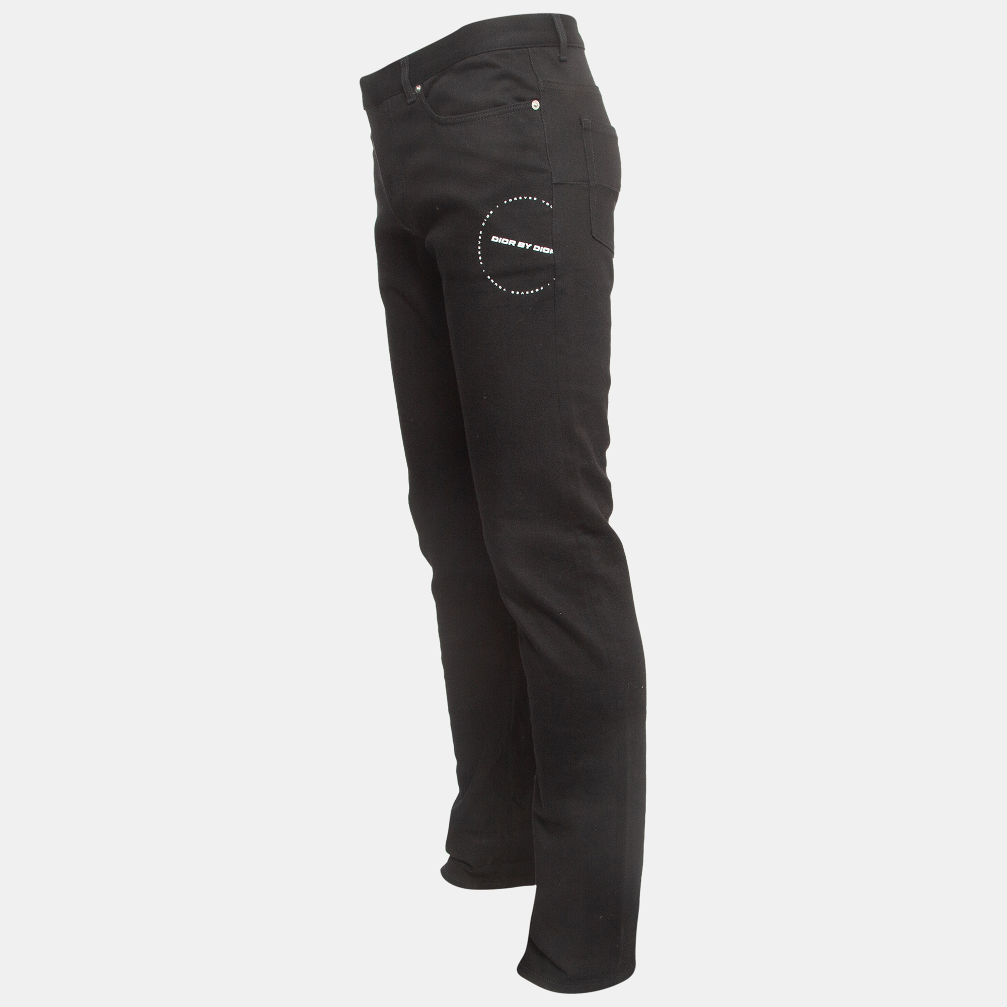 

Dior Black Logo Printed Denim Jeans  Waist 32
