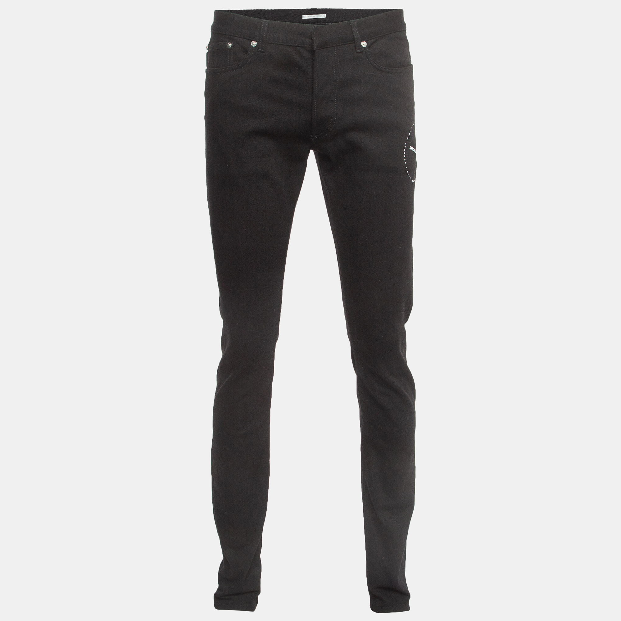 Dior Black Logo Printed Denim Jeans M Waist 32"