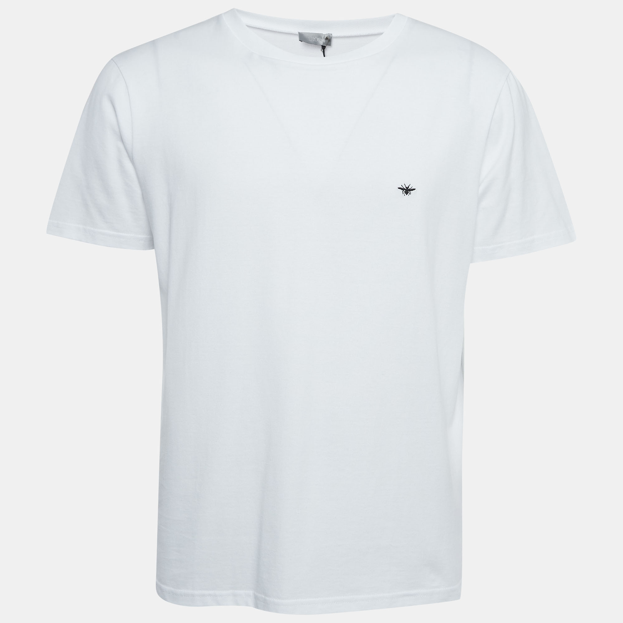 

Dior Homme White Bee Embroidered Cotton Crew Neck T-Shirt