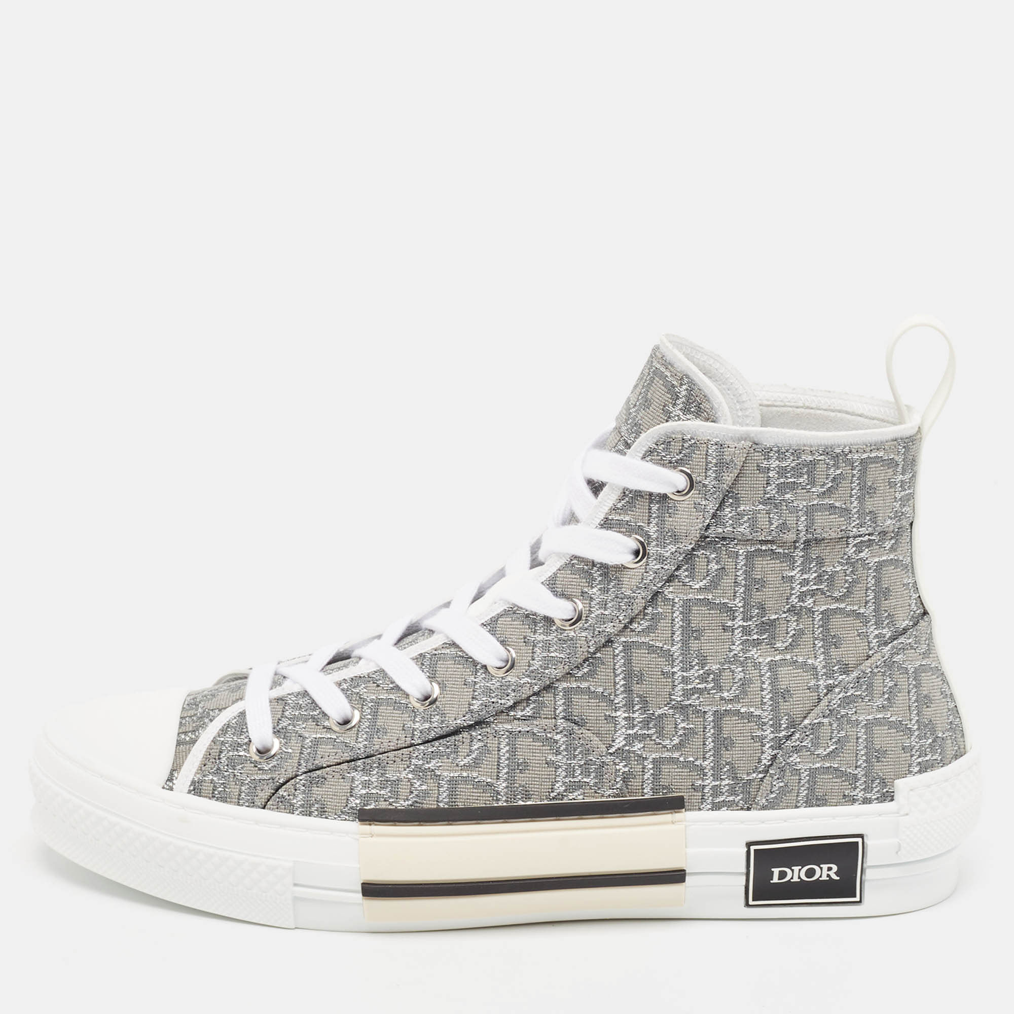 

Dior Grey Oblique Jacquard B23 High Top Sneakers Size