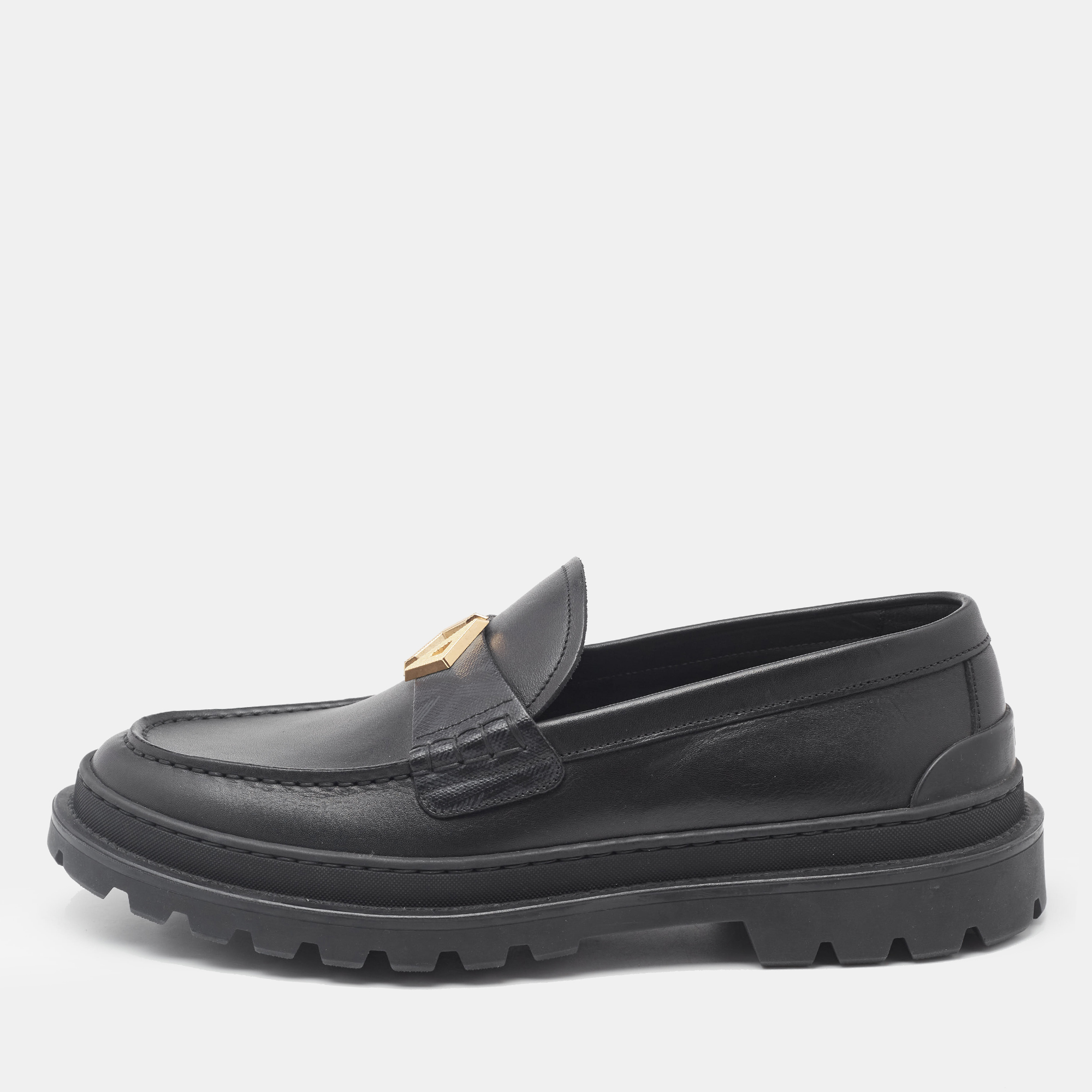 

Dior Black Leather Explorer Loafers Size