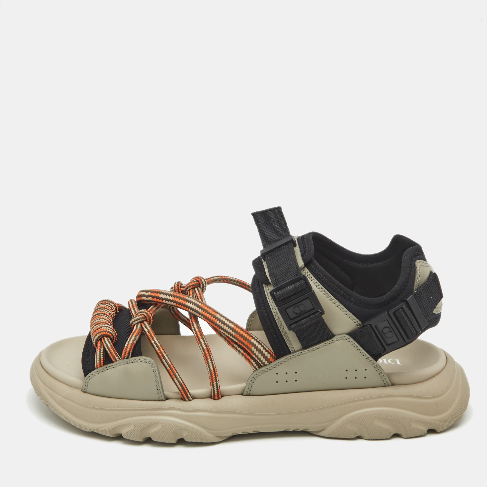 

Dior Grey Leather H-Town Flat Sandals Size