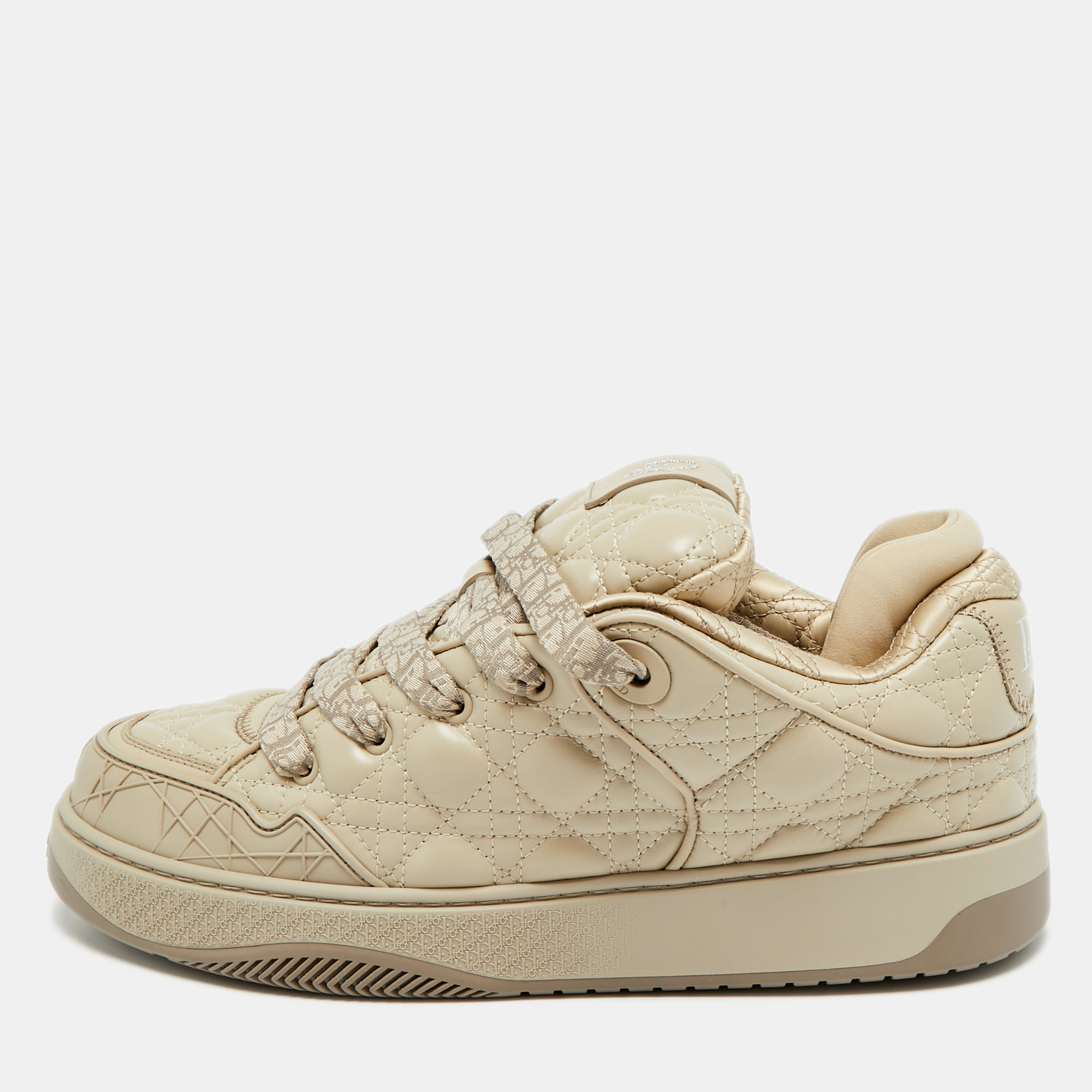 

Dior B9S Skater Size  Beige Cannage Leather Low Top Sneakers