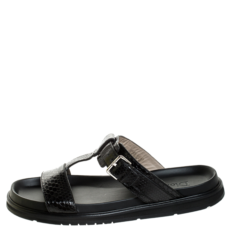

Dior Homme Black Snakeskin Flat Slides Size