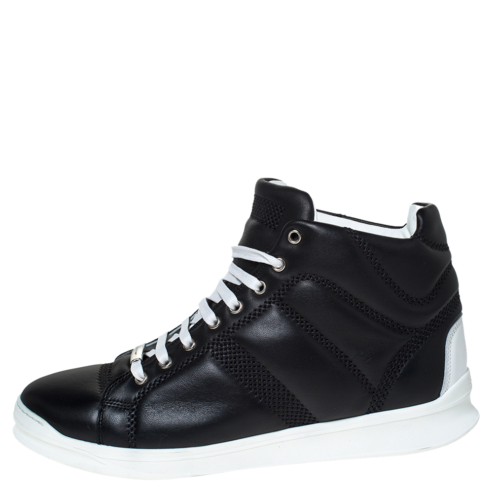 

Dior Black Leather High-Top Sneakers Size