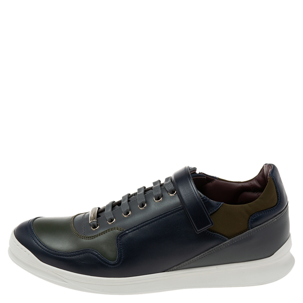 

Dior Multicolor Leather Zip Detail Low-Top Sneakers Size