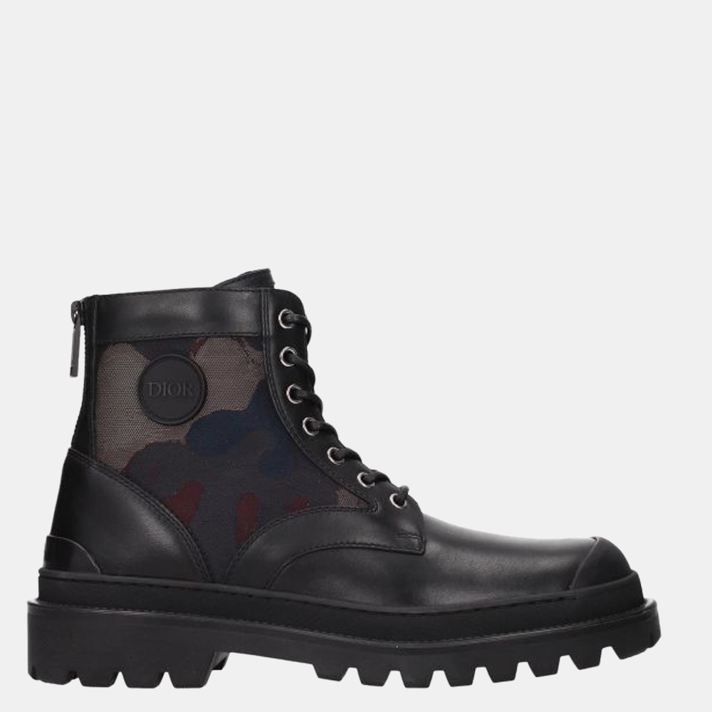 

Christian Dior X Peter Doig Black Leather Explorer Boots Size US 8 EU