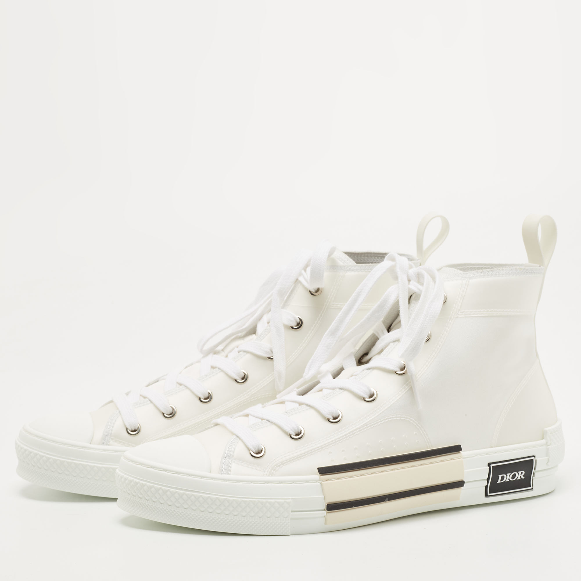 

Dior White Canvas and PVC B23 High Top Sneakers Size