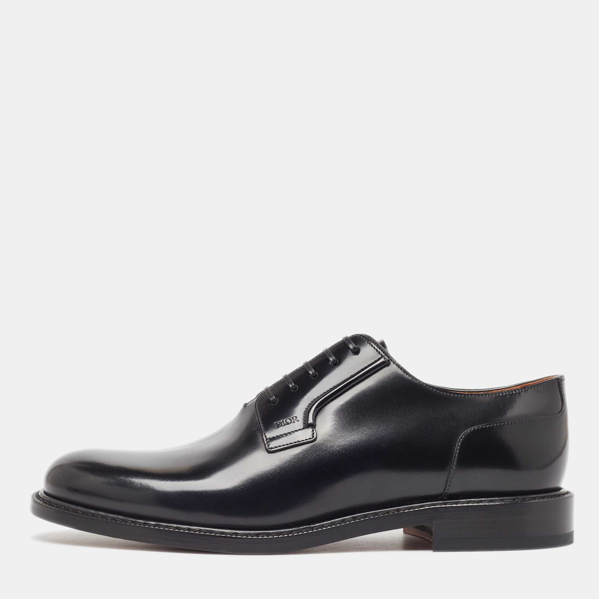 

Dior Black Leather Lace Up Derby Size