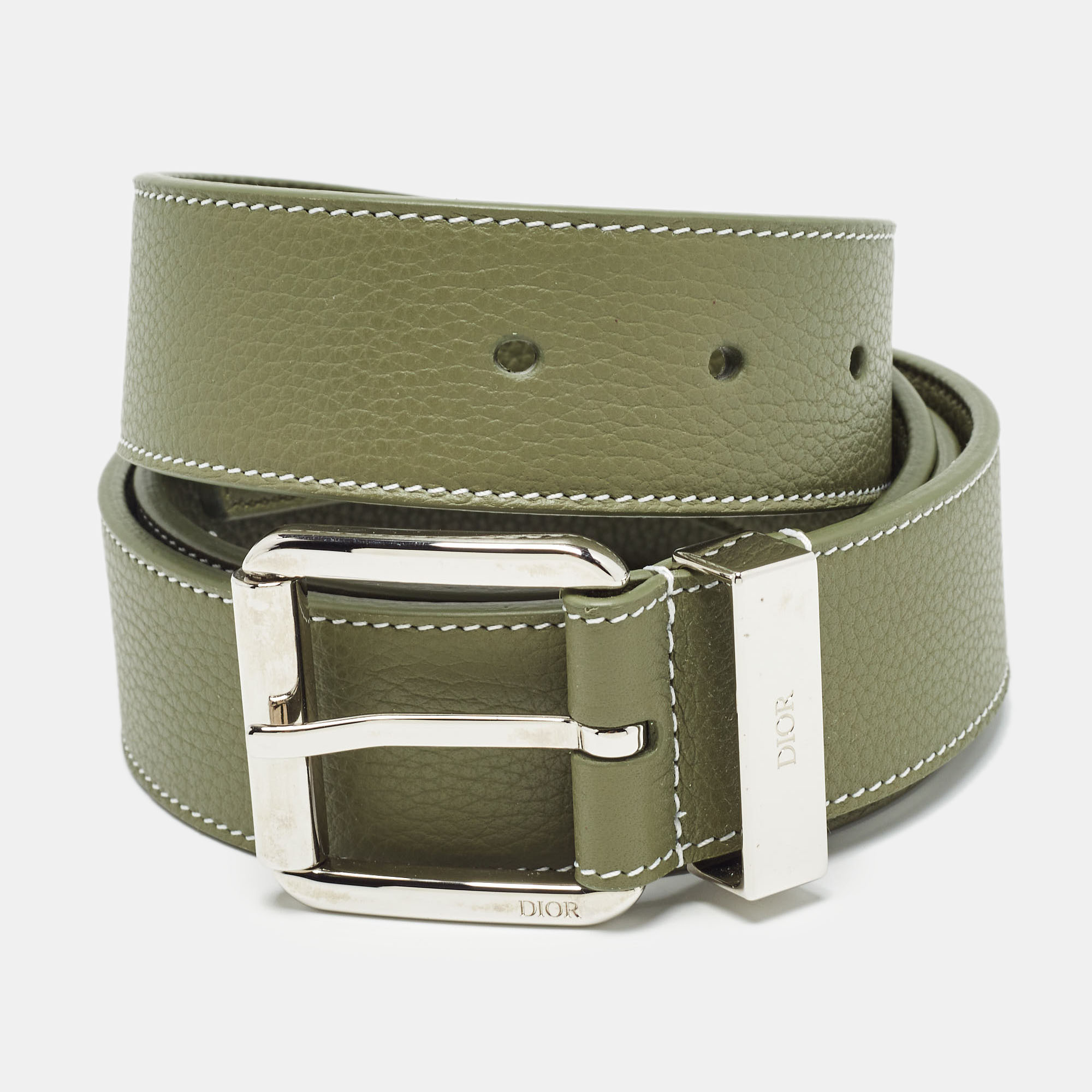 

Dior Green Leather Buckle Belt