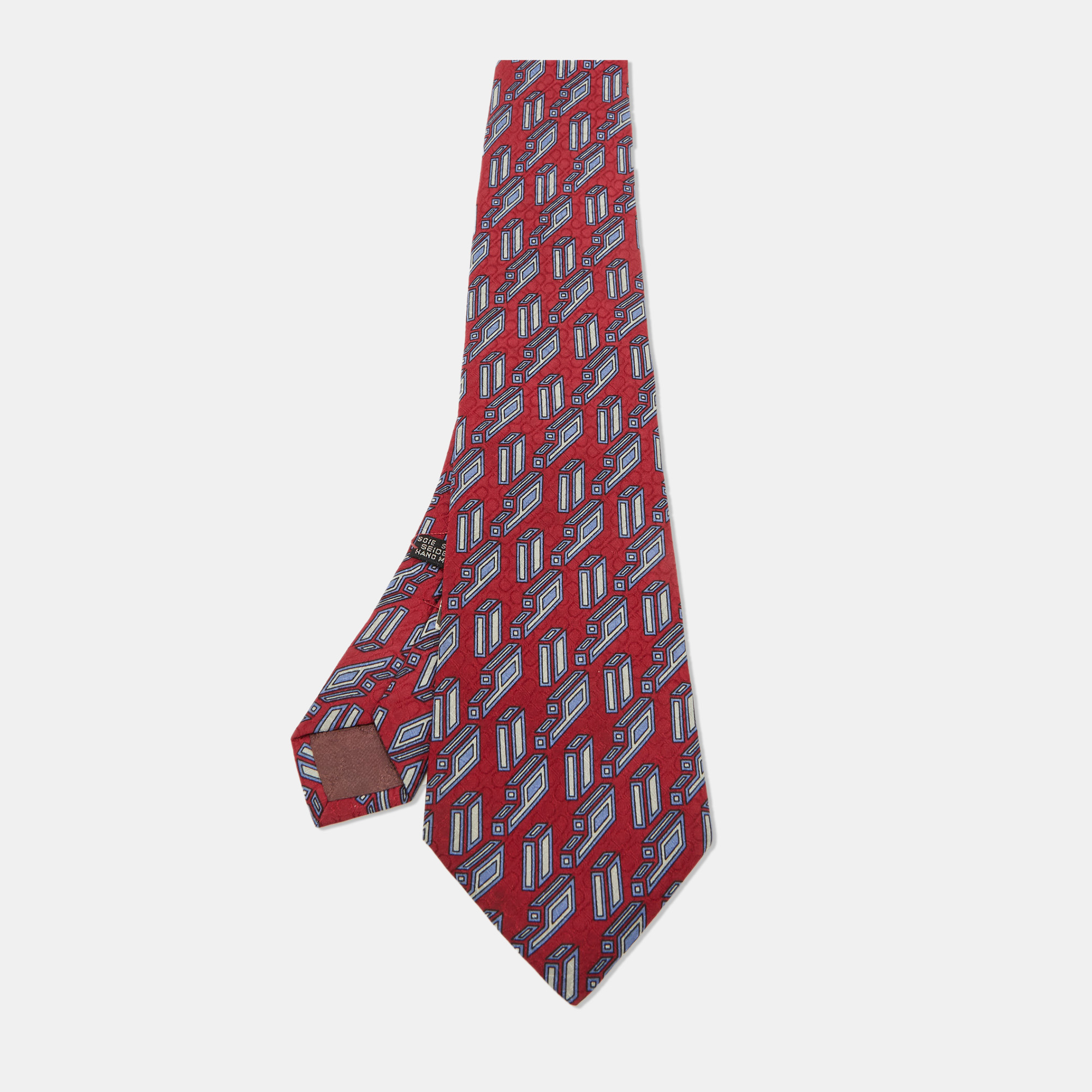 

Christian Dior Vintage Red/Blue Patterned Silk Classic Tie